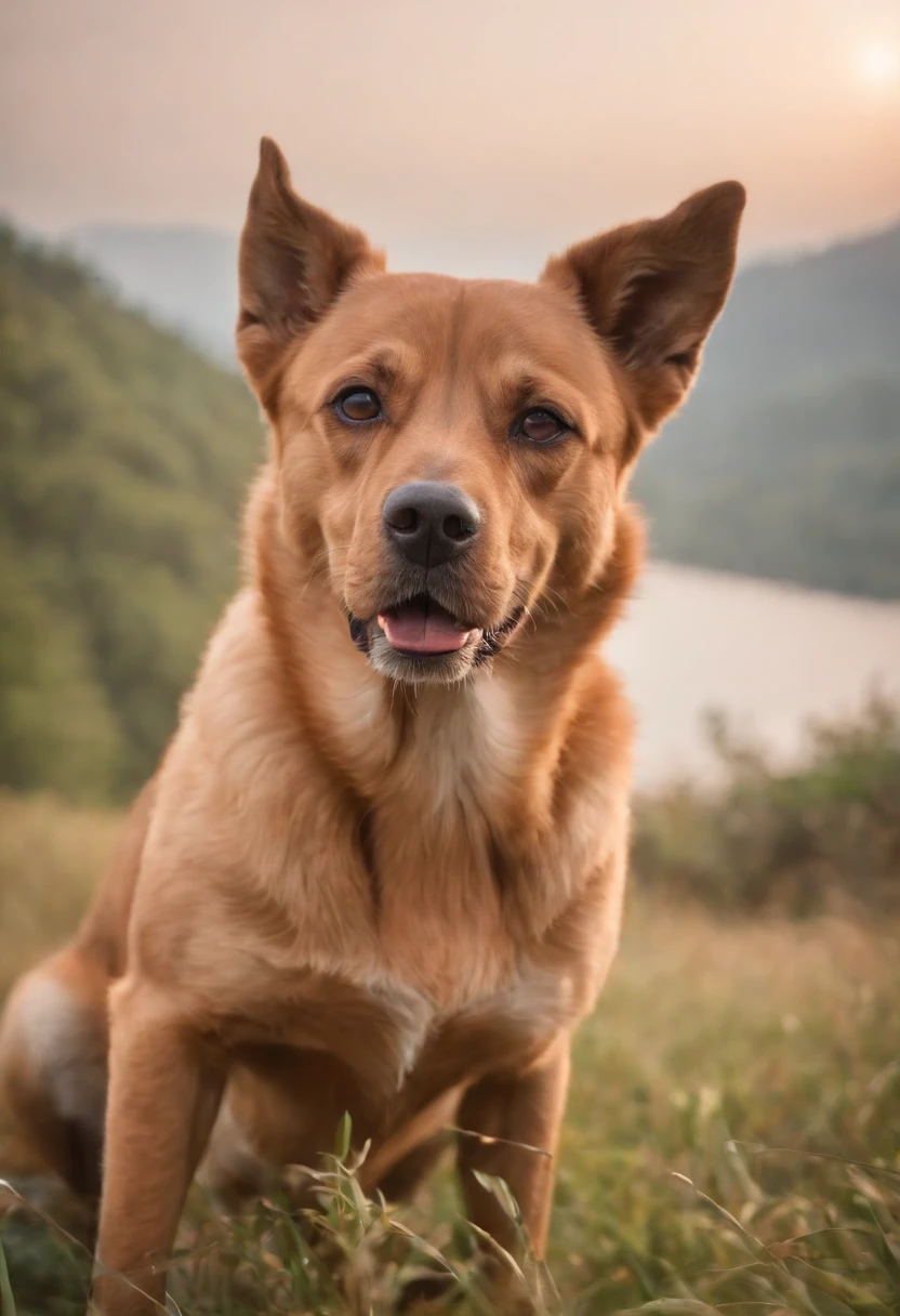 a movie poster that features a dog as hero, cinematic lighting, indian village background, hyper realistic