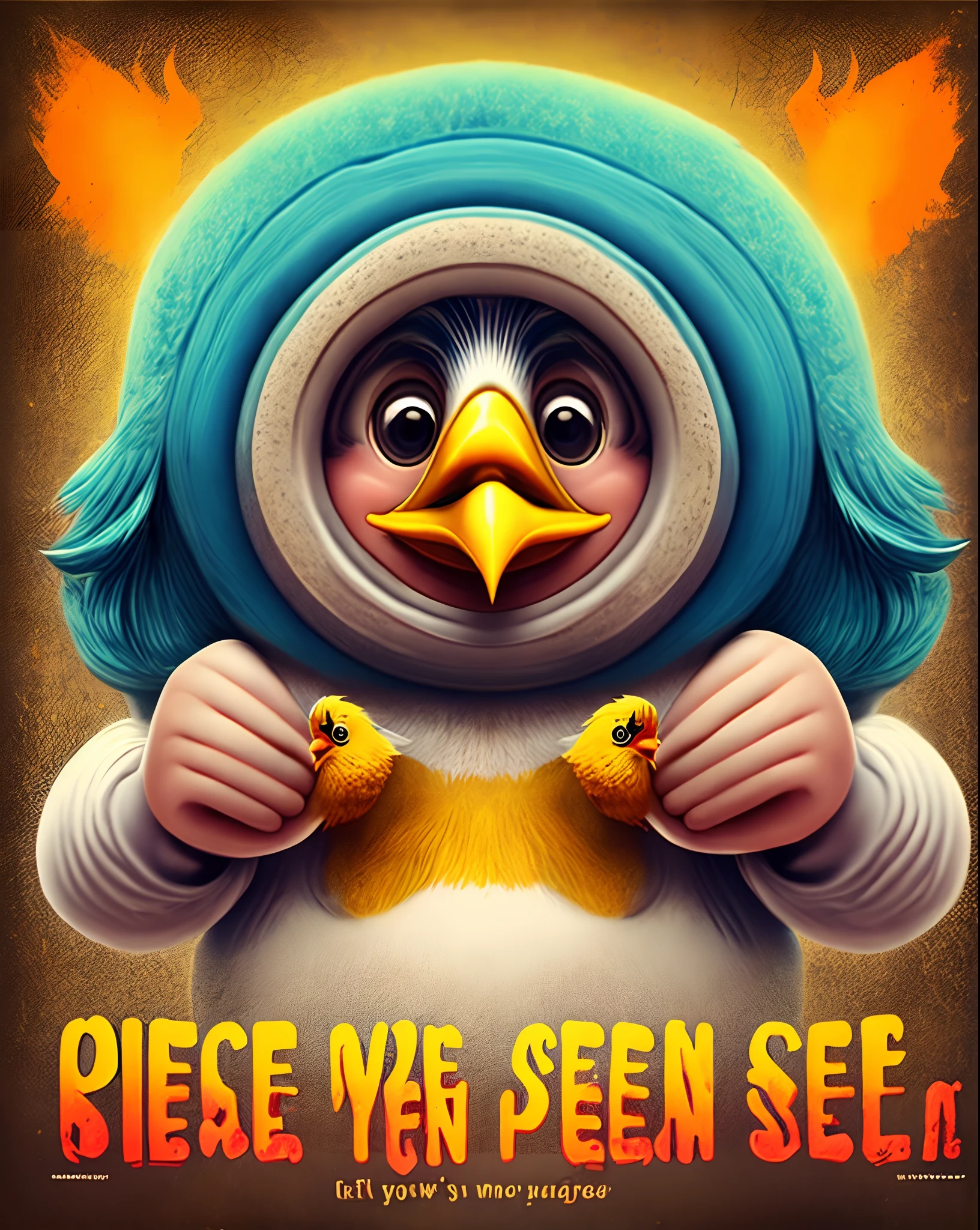 Peace begin with smile making poster with pegion