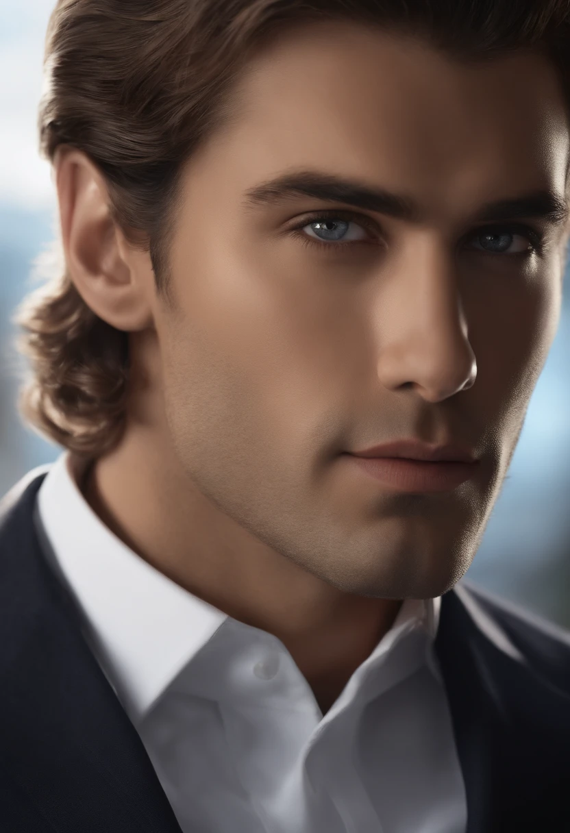 A realistic photo, Photorealistic: 1.4 Official Art, ultra detialed, Beautiful and aesthetically pleasing, beutiful, Masterpiece, of the best quality, Male Businessman,looks straight,a closeup of a
