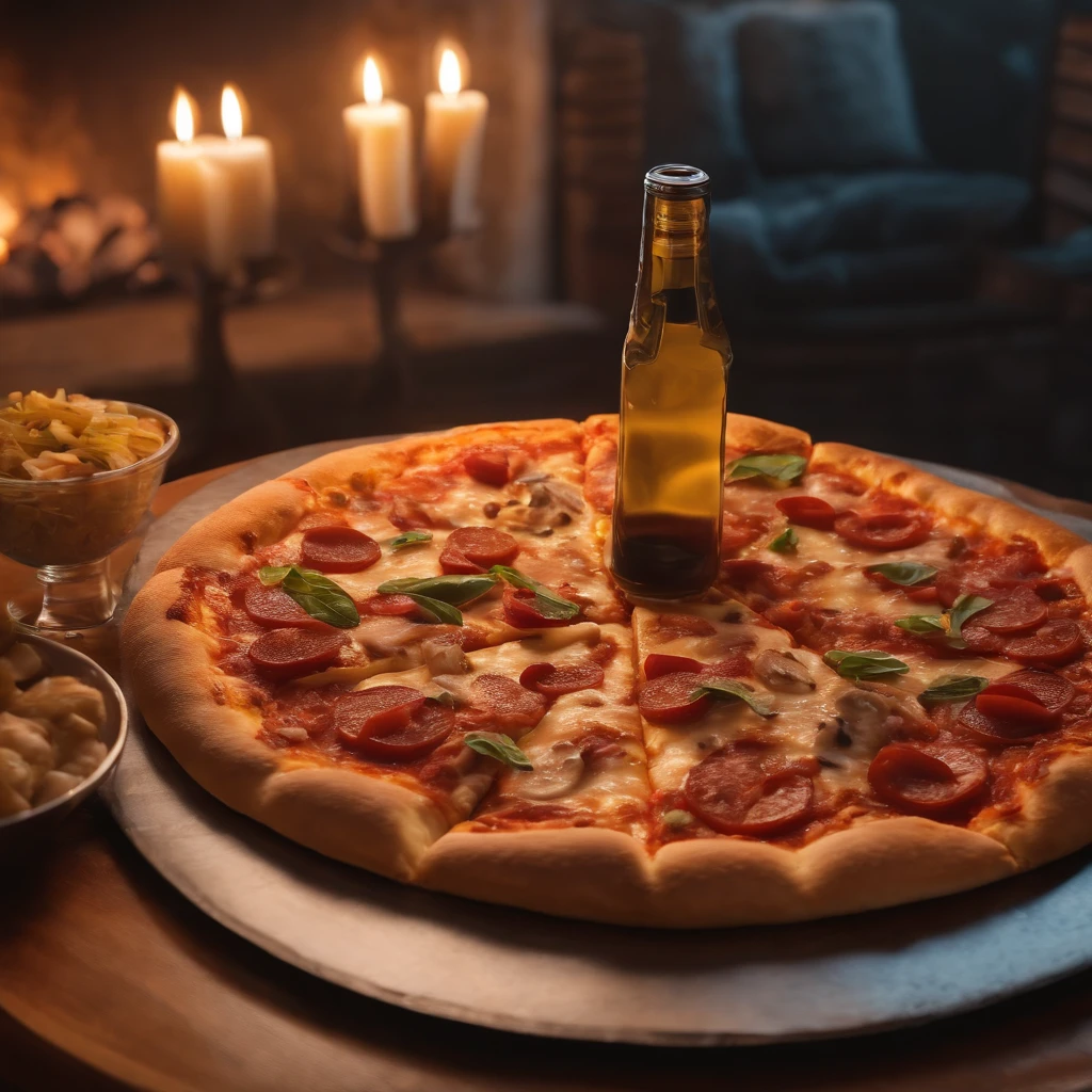 Muy gordo Thor come pizza grande, Detalles altos, ultra foto realsisim, realista, 8k