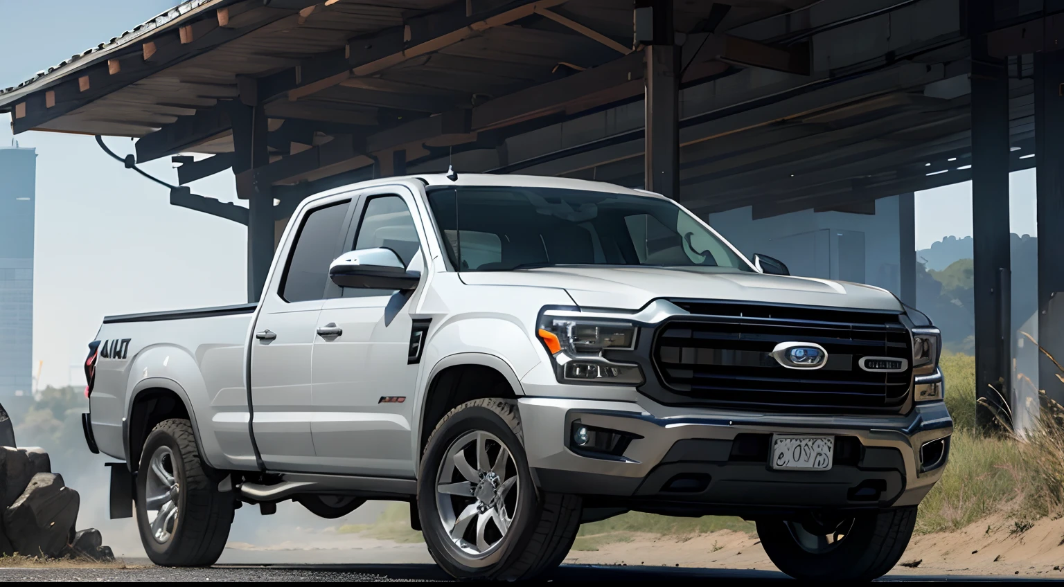 Grey Pickup Truck