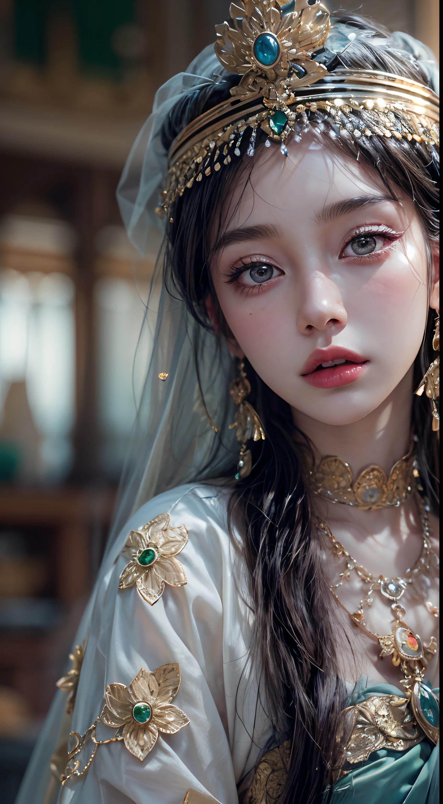 （tmasterpiece，best qualtiy，realisticlying：1.37），（Complex and sophisticated，Highly detailed skin and face），Hmong girls wearing Hmong costumes (by Artist Anna Dittman:1), (((Masterpiece))), (((Best quality))), ((Ultra-detailed)),(Detailed light),((An extremely delicate and beautiful)), Hmong,garments、head gear、耳Nipple Ring，with a pure white background，Cut out the soft lighting of the movie，8k wallpaper，Solidarity，art  stations，High resolution CG,8K, RAW Photos, Highest Quality), Realistic, Intricate Detail, Extremely Detailed Eyes and Eyelashes, Portrait, Close-up, Digital SLR, Ultra Quality, Fujifilm , Hyper Realistic, Masterpiece , extremely detailed,beautiful details, best quality, official art, most detailed ultra 8k CG unity wallpaper (masterpiece: 1.3), (8k, optical, RAW photo, best quality : 1.4), Sharp focus: 1.2, ( (Large) chest :1.4) )), Highly detailed face and skin texture, high resolution Extremely high resolution, hyper-realistic, detailed tall, (8k), (best quality), nice detailed nose, full body,