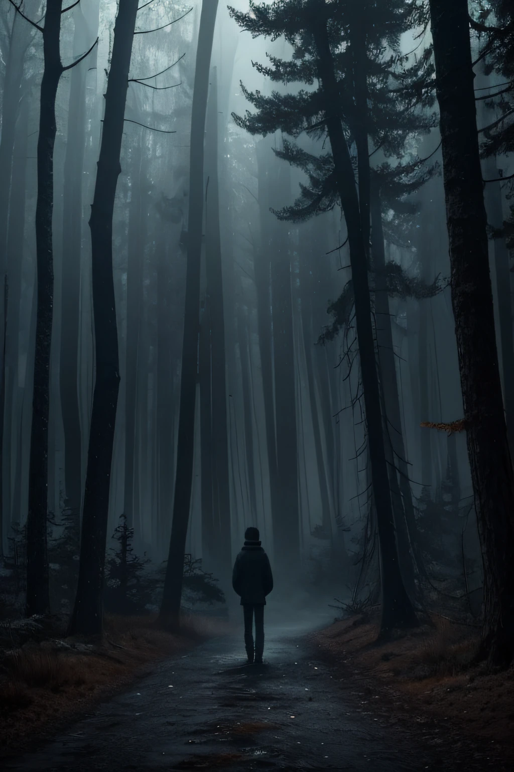 sad, broken heart, animation, gloomy forest at night, dark gray color theme, crying, fantasy, heartbroken, emotional, gone, feelings, stars, time, go back, fading, can't go on, memories, thinking, crying, nothing,
