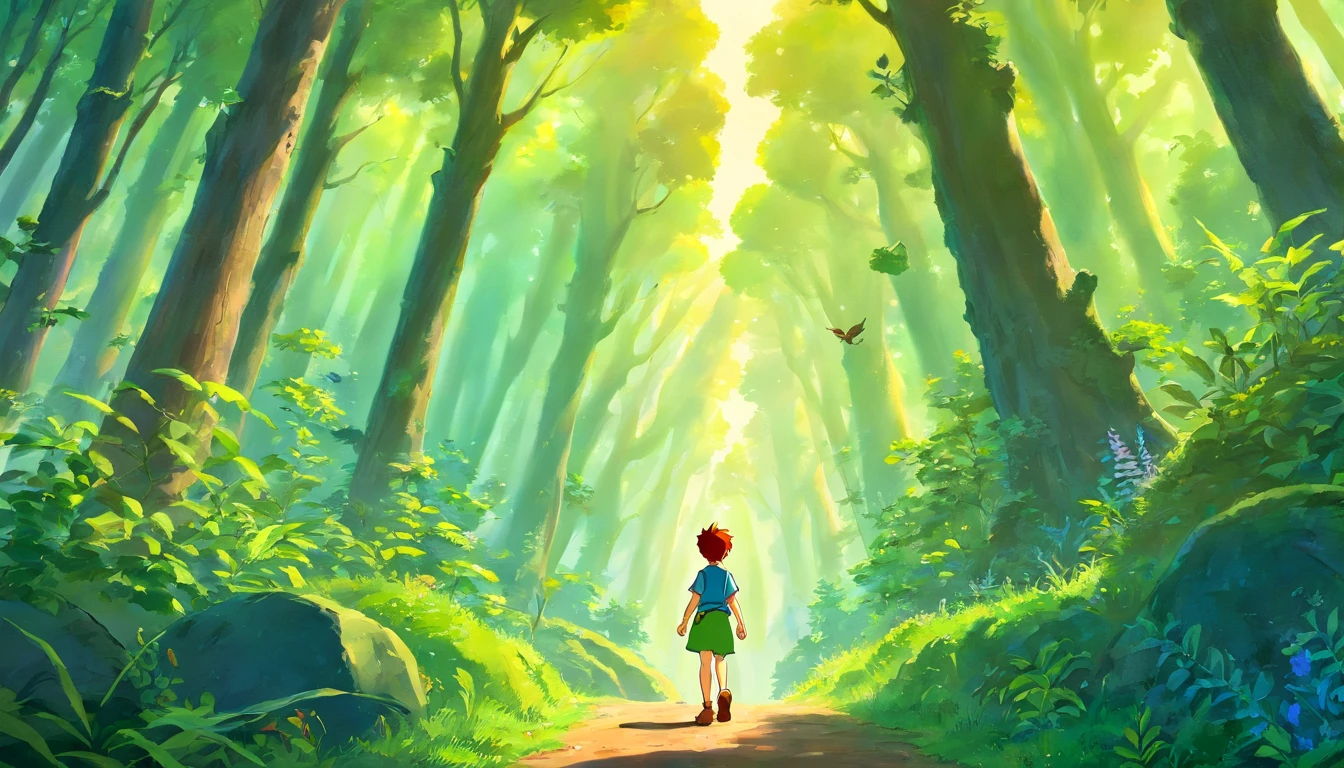 Peter Pan in the forest