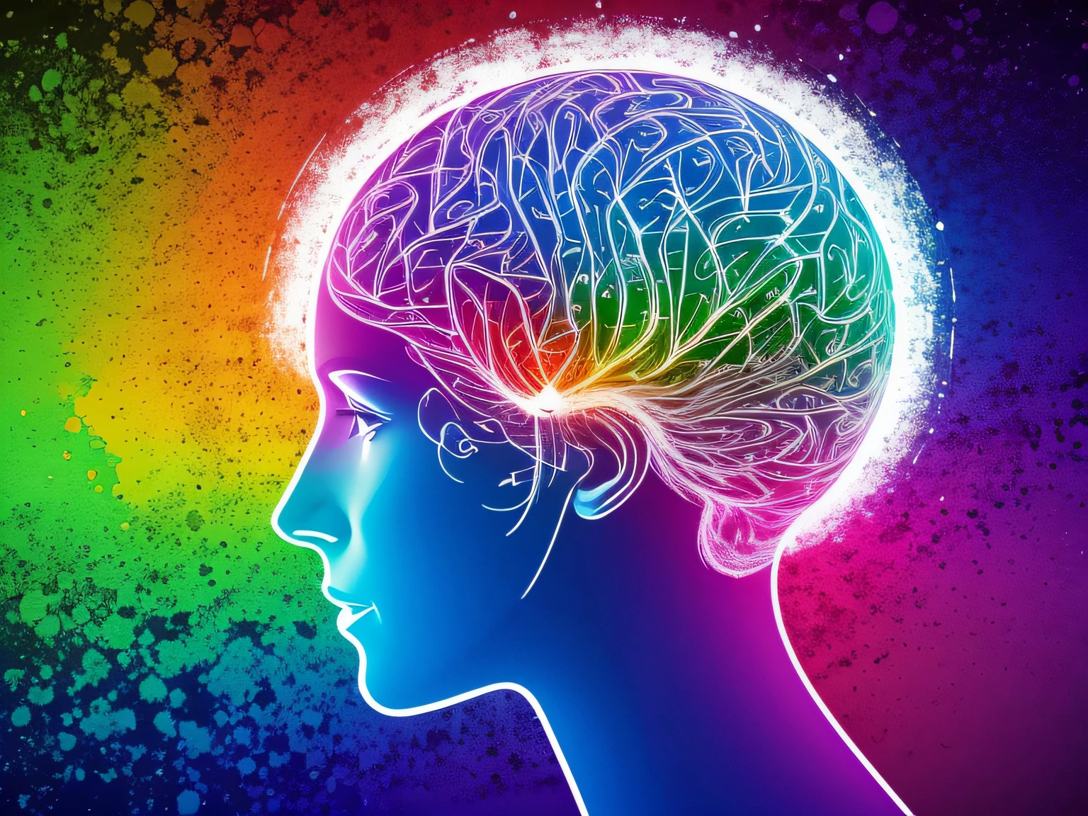 fondo digital que represente el cerebro humano, sensorial con graficos trdemensionales, abstracto representado en colores suaves