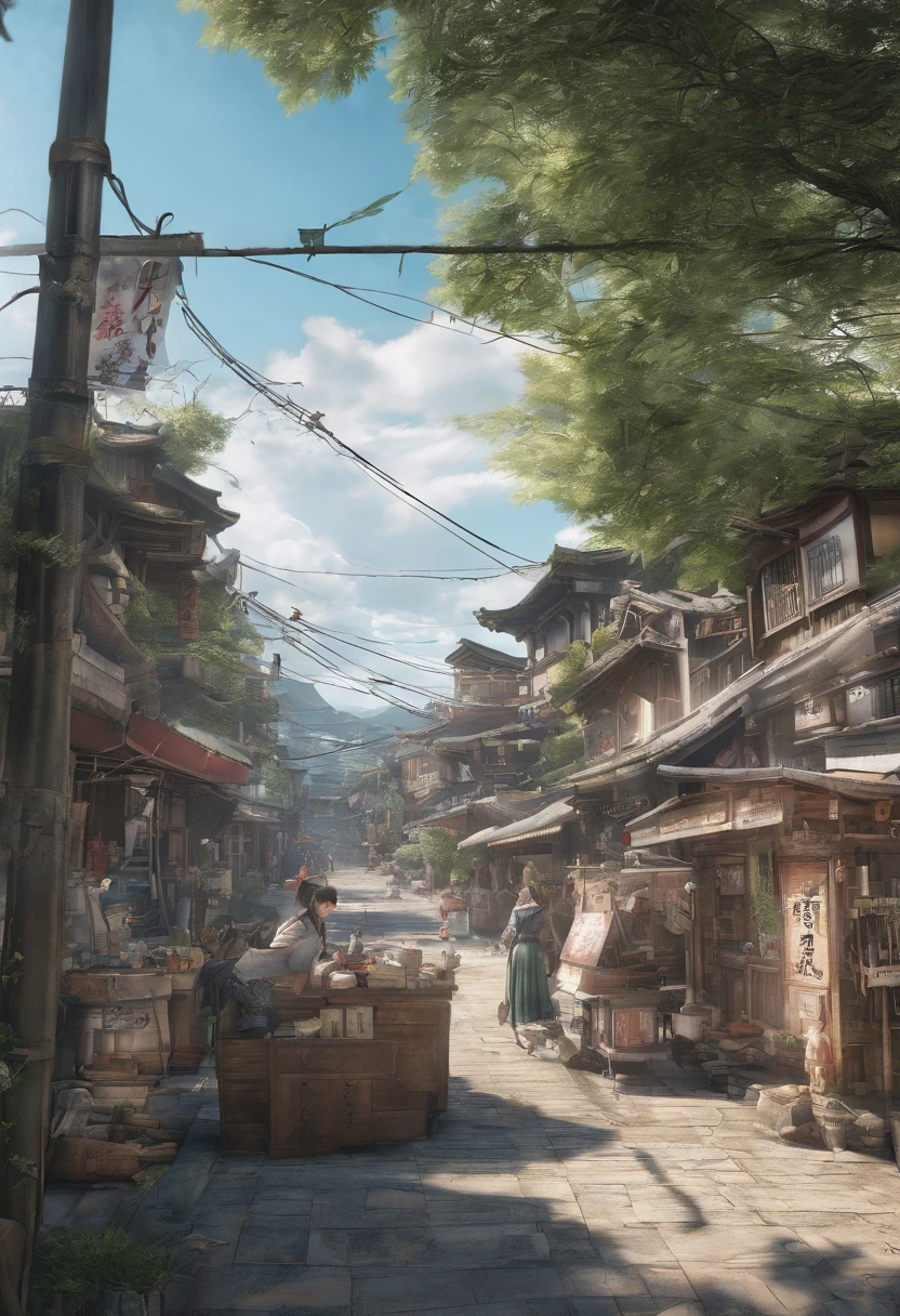 （（（Comic storyboard））），comic strip，Two-dimensional picture，Manhwa Style，Makoto Shinkai animation style，Makoto Shinkai animation film art style，Ultra-wide angle of view，China-style，a town with beautiful scenery，Faraway view，super-fine，ultra - detailed，high qulity，8K ，oc rendered，dynamic viewing angle，Hyper Real，Ultra photo realsisim