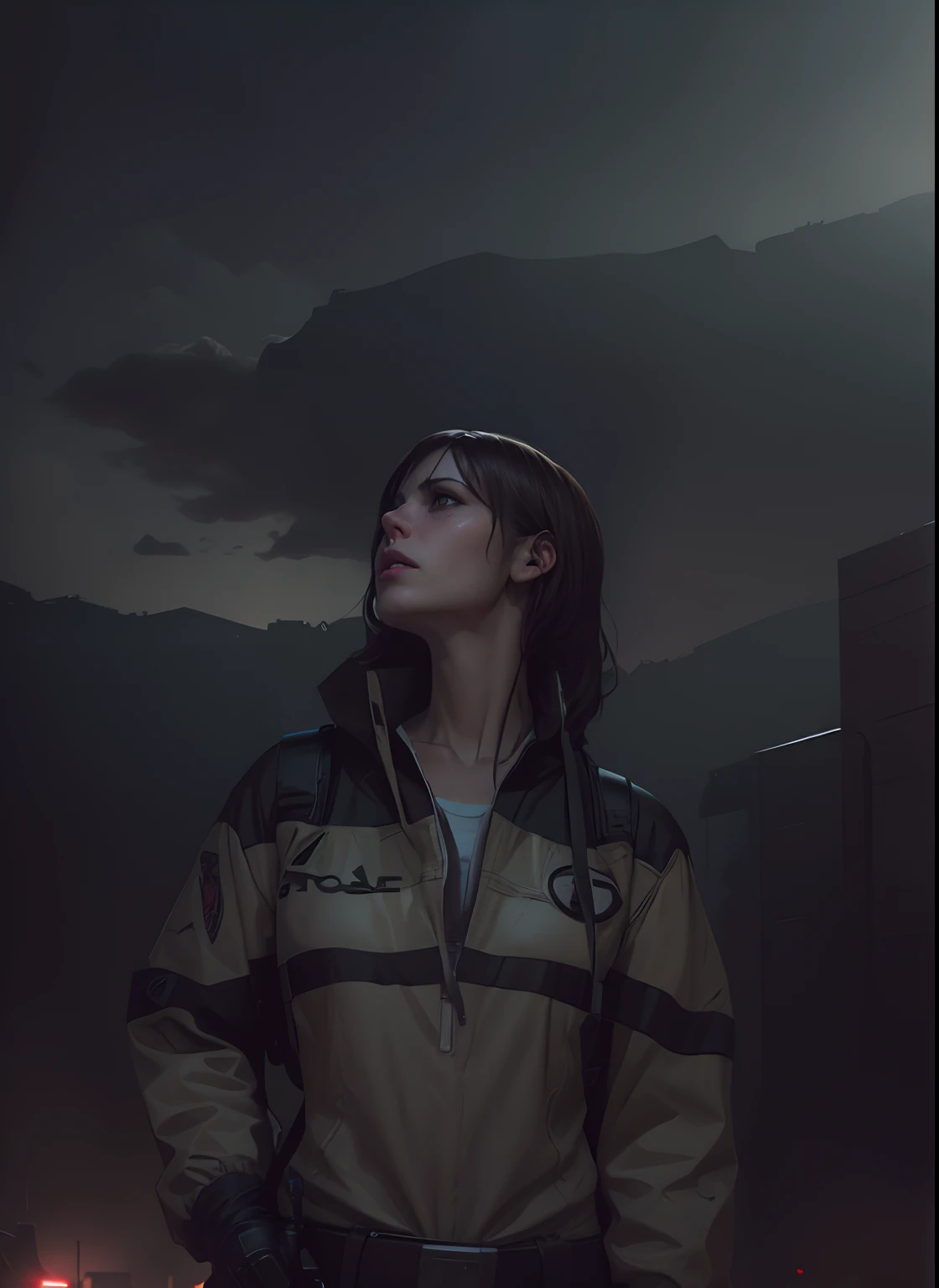 on street, face hyper Realstic 8k background of resident evil game, concept art like resident evil concept art, stylized urban fantasy artwork, resident evil inspired, photorealistic dark concept art, character art the cont, resident evil --auto