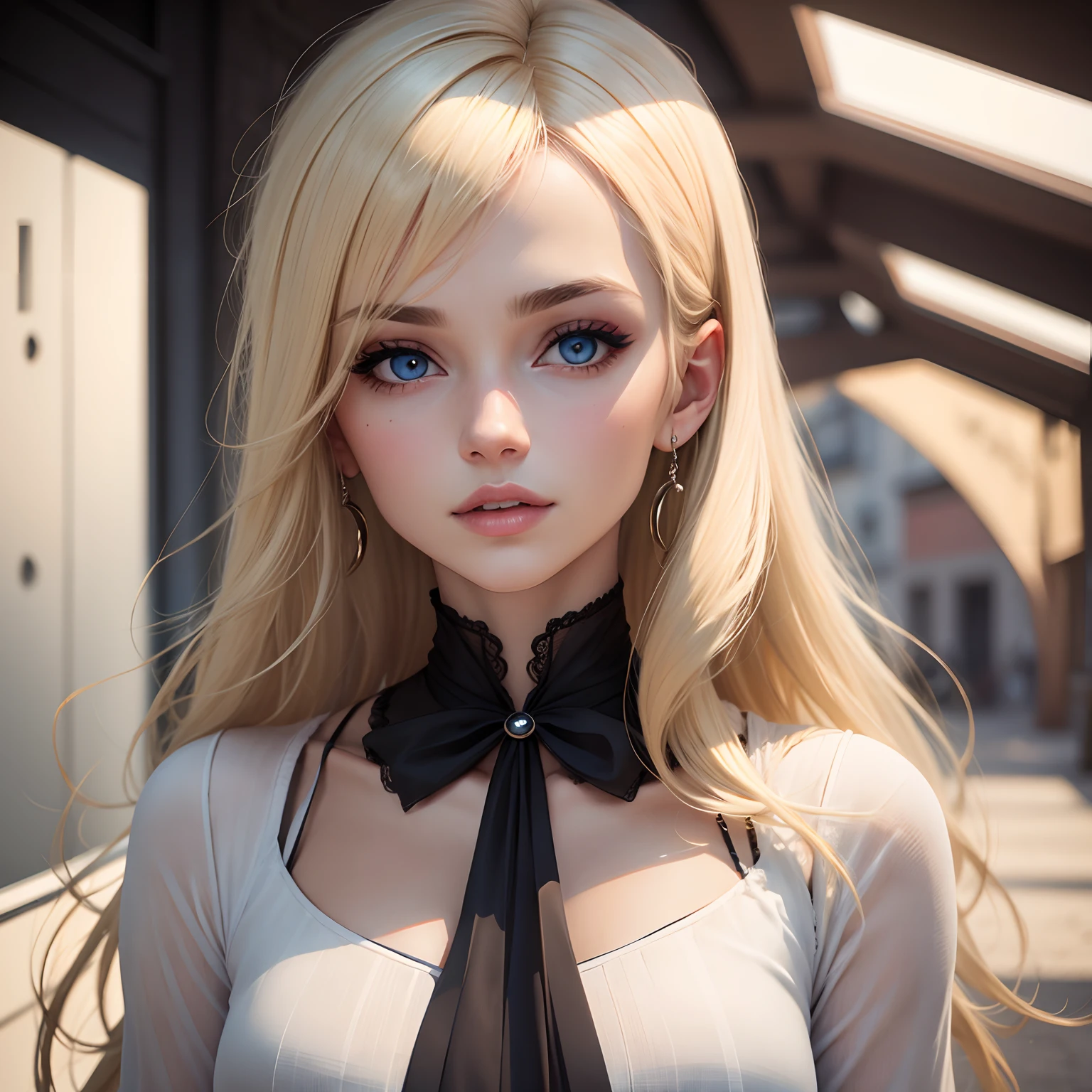visage Femme blonde