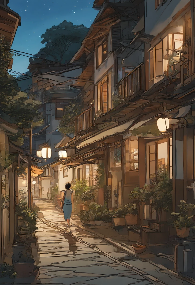 Comic strip,Hong Kong comic book style,Fengyun Cartoon Style,(((Cartoon Storyboard))),Two-dimensional illustration,Makoto Shinkai Style,Makoto Shinkai Manga Art,teens girl,The narrow streets of the town,Starry skiing,vibrant with colors,ultra-fine,Soft lines,High Quality,8K,tmasterpiece