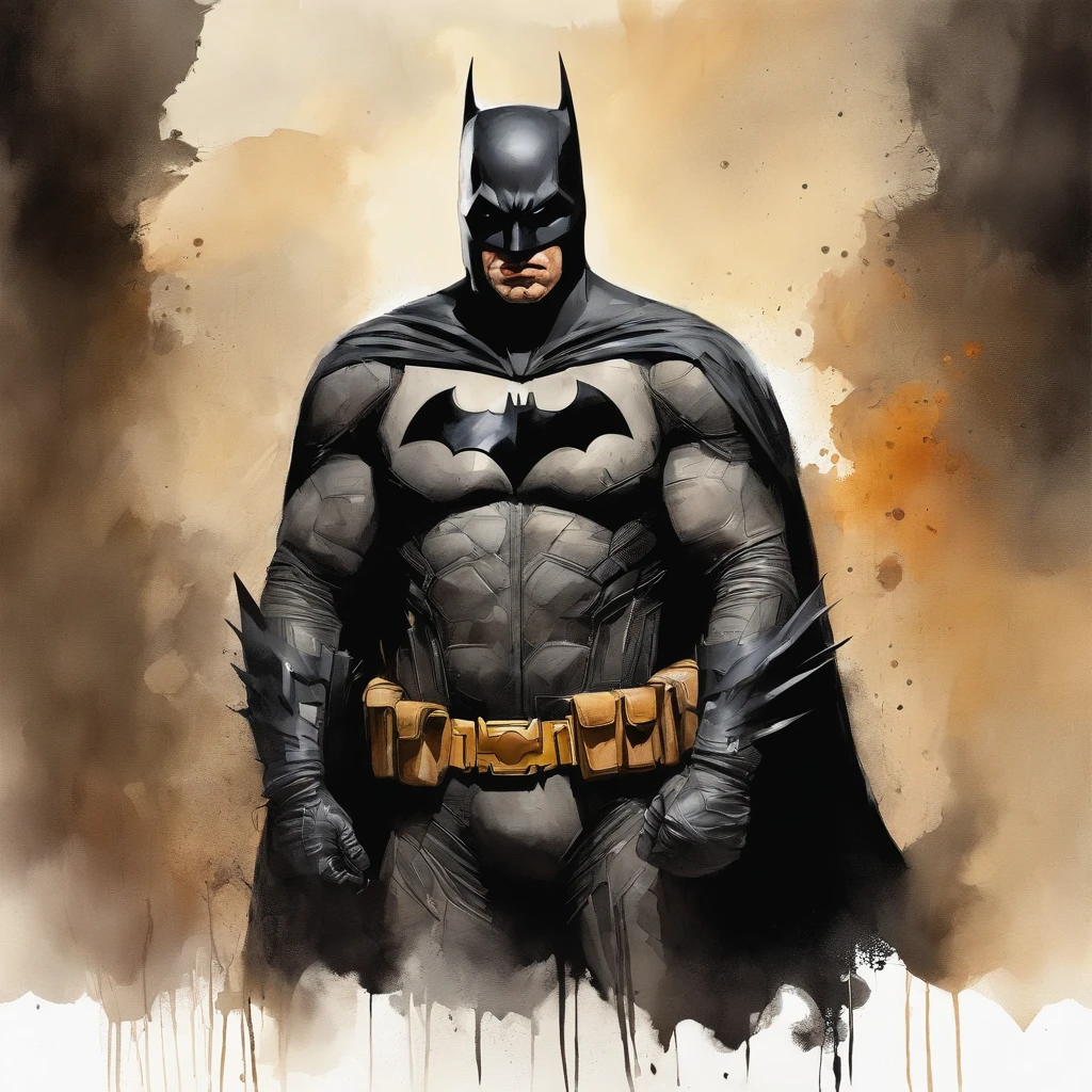 Batman debout , Portrait de Batman, Style de peinture de James Gurney, Portrait de Batman, Ordonnance, Par Craig Mullins, Lighting spotted by Craig Mullins, par Brian Thomas, par James Ryman, inspired by Jim Lee, par James Gurney, par Dave Dorman, Portrait Batman Ancienne Bible, par Chris Moore, par Robert Peak
