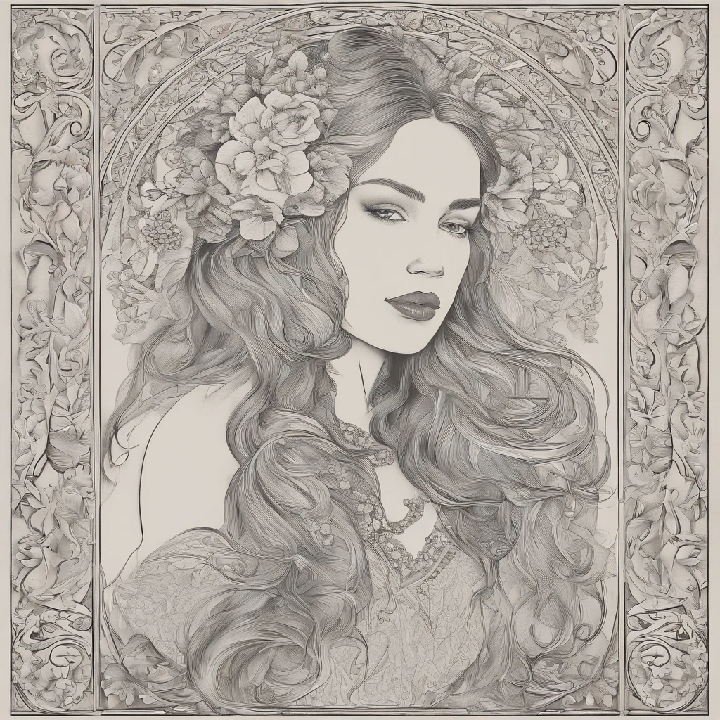 ((Gorgeous Princess)), (with long, flowing gray hair), (Bright and beautiful eyes), (side profile), Art Station Trend, "Flower of Hope" Super Detailed, Crazy detailing, Stunning, Intricate, elite, Jugendstil, ornate, liquid wax, elegant, luxurious, by Greg Rutkowsky, ink style, Sticker, vector art, Beautiful character design, Double exposure shot, Luminous design, Winning Bid, Masterpiece, AMOLED-black background,