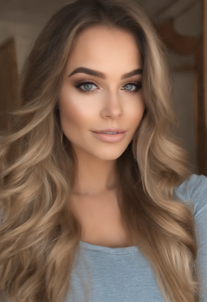 mulher com regata e calcinha combinando,  com olhos azuis, Retrato Sophie Mudd, Retrato de Corinna Kopf, cabelos loiros e olhos grandes, Selfie de uma jovem mulher, Olhos no quarto, Violeta Myers, ohne Maquiagem, maquiagem natural, staring directly at camera, Rosto com Artgram, dezentes Maquiagem, Impressionante tiro de corpo inteiro, no quarto, Fission