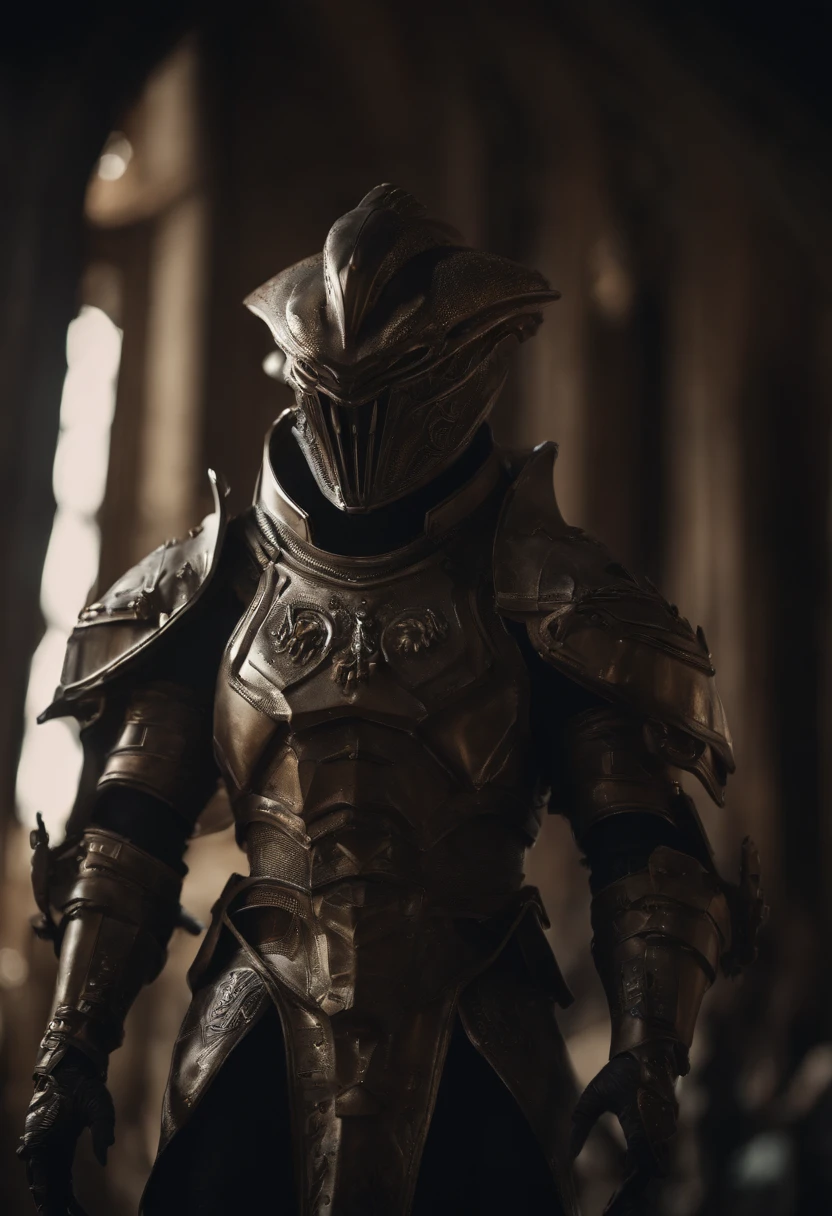 Fantasy World Monster Knight，Alien machinery，spaceship，中景 the scene is，Full body like， highly detailed surreal vfx，oc rendered，Shot with 70 mm - AR 16:9 --q 2 --s 1000