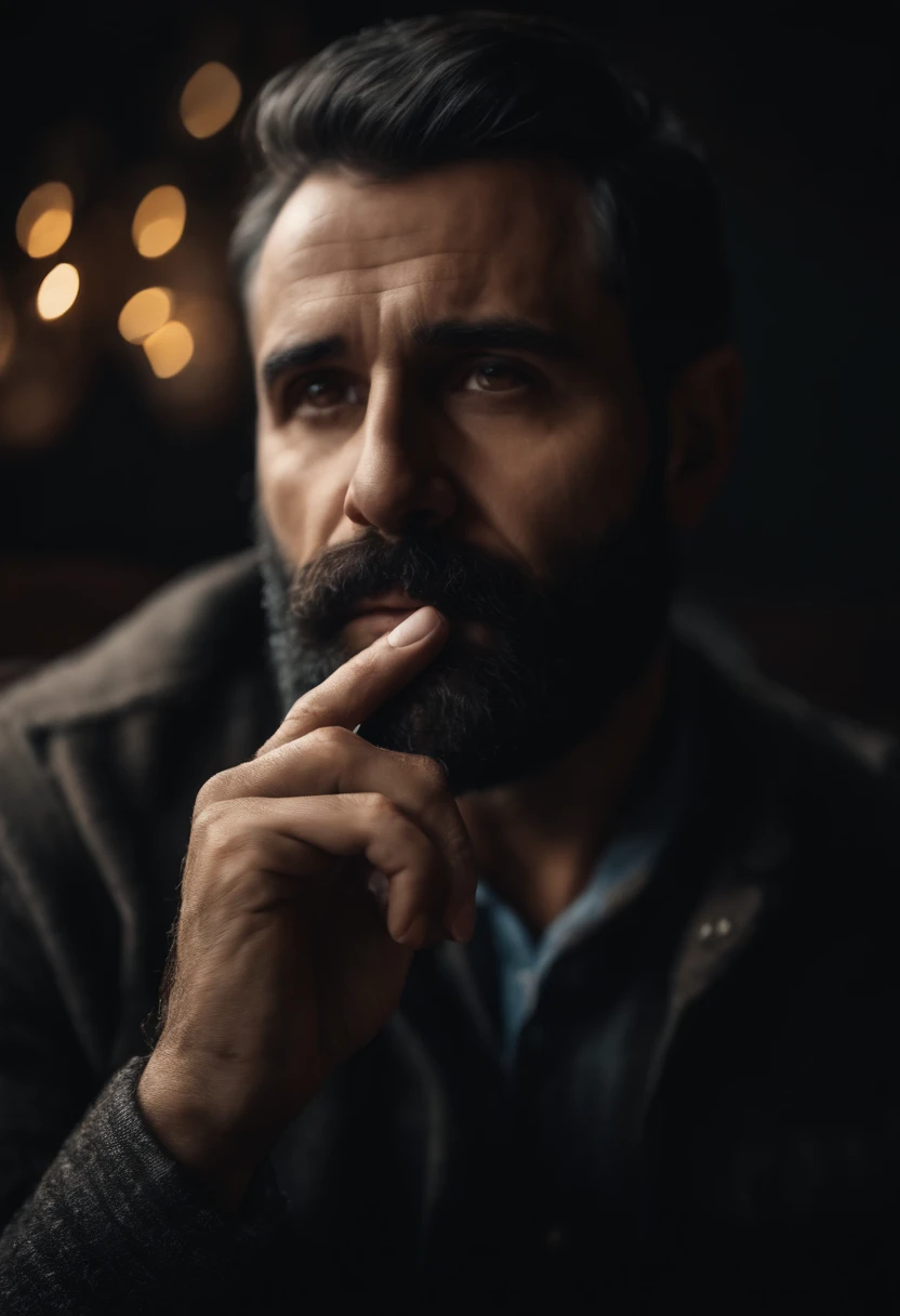 Retrato homem idoso, barba, making hush sign