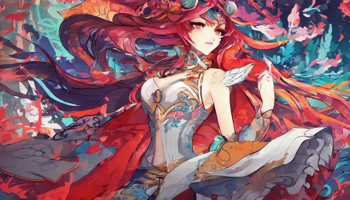 Ahri de League of Legends, foto do corpo todo, perfect hands, cabelos pretos e longos, nine fox tails on the tailbone, orelhas de raposa pretas, roupa de samurai vermelha, papel de parede, fundo em Iona, rosto  oriental, cabelos pretos escuros, imagem horizontal, celular