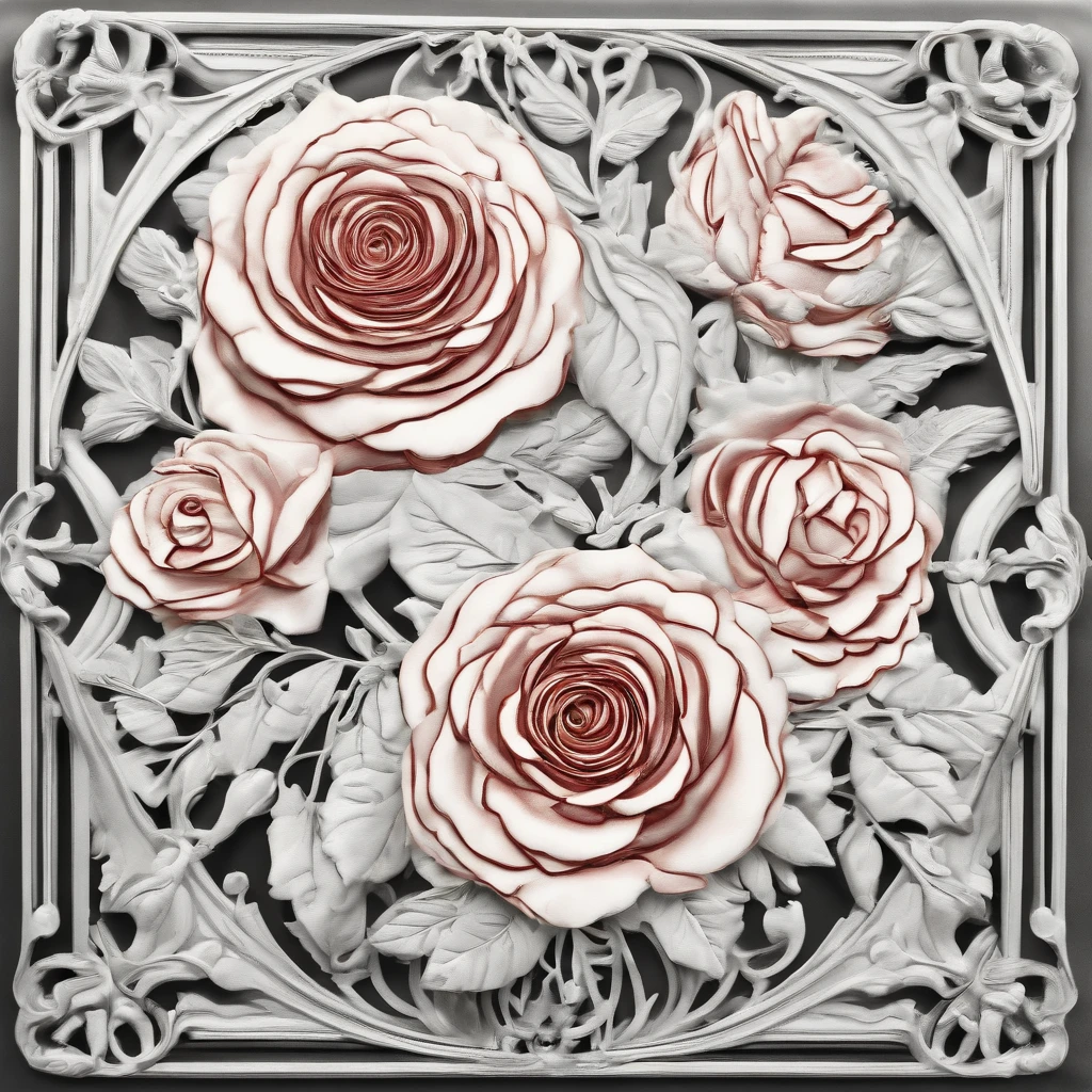((Magnificent roses)), Art Station Trend, Super detailed, Crazy detailing, Stunning, Intricate, elite, Jugendstil, ornate, liquid wax, elegant, luxurious, ink style, Sticker, vector art, Double exposure shot, Luminous design, Winning Bid, Masterpiece, AMOLED-black background,
