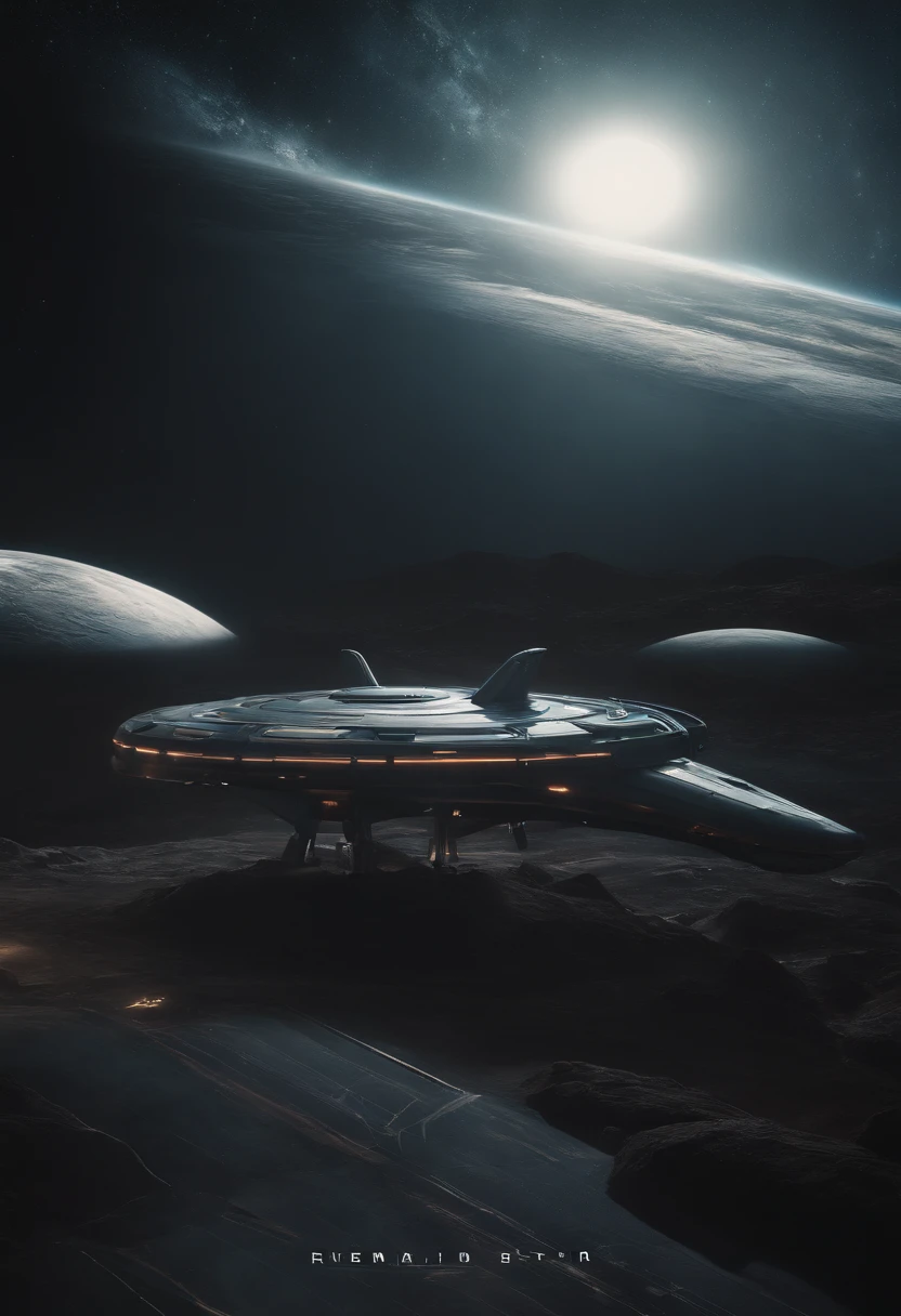 80shair,extraterrestial,spaceship,中景 the scene is, highly detailed surreal vfx