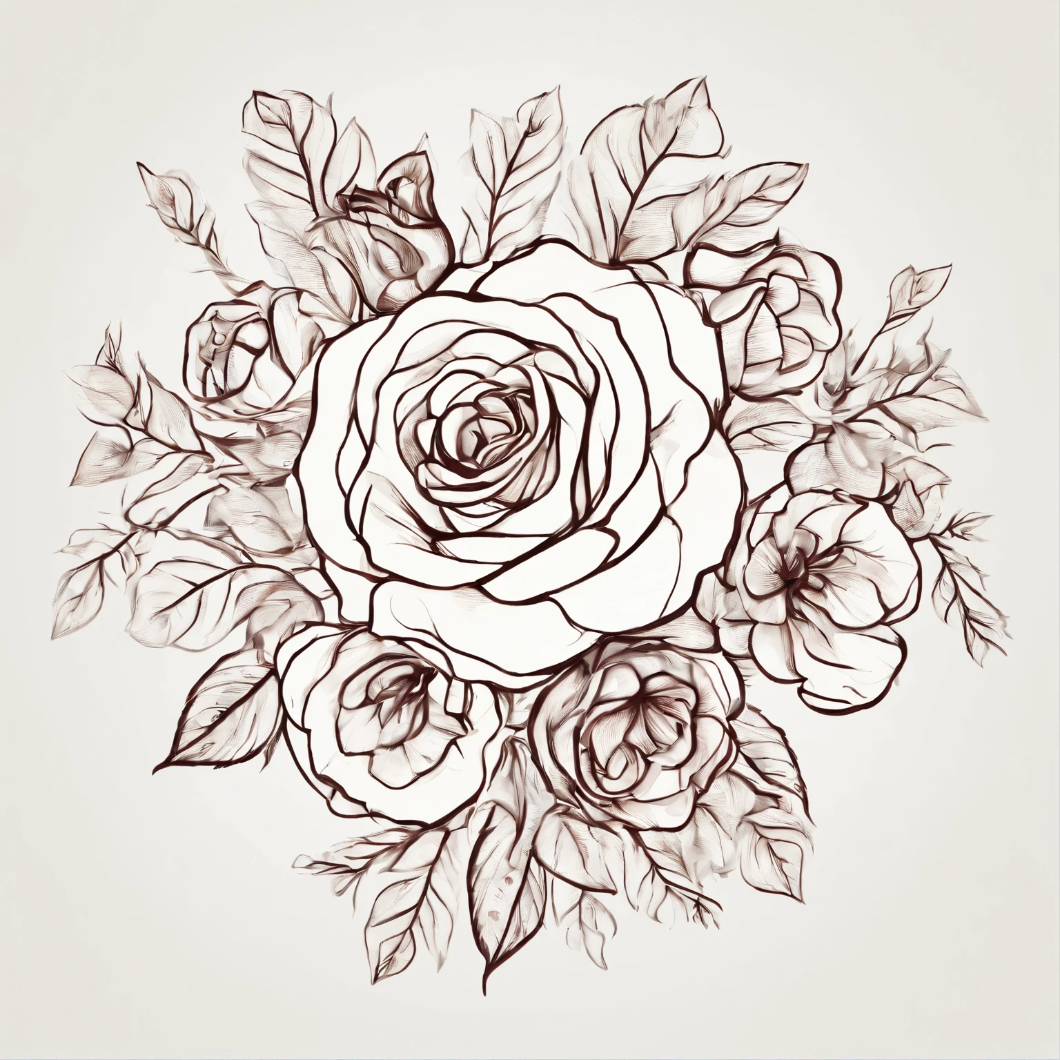 ((Magnificent wedding bouquet of roses)), art station trend, Super detailed, Crazy detailing, Stunning, Intricate, elite, Jugendstil, ornate, liquid wax, elegant, luxurious, ink style, Sticker, vector art, Double exposure shot, Luminous design, Winning bet, Masterpiece, AMOLED-black background,