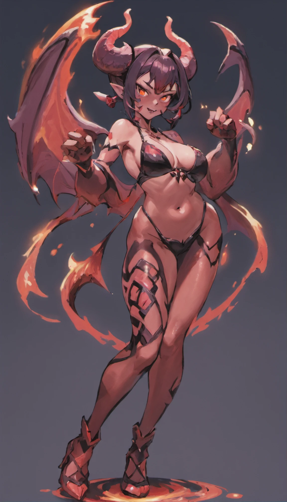 Full-length fantasy succubus pose