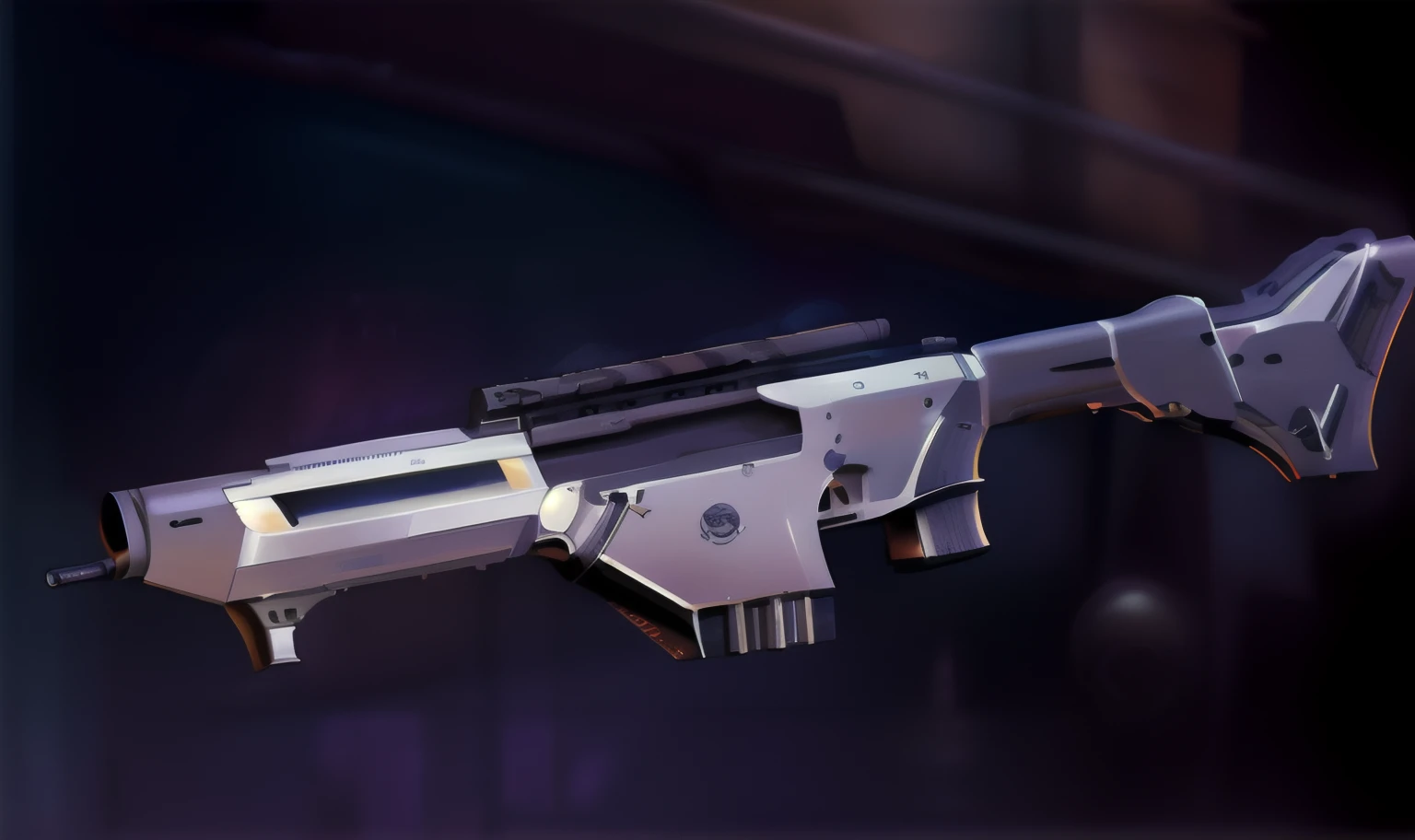 Assault rifle with automatic pistol M4000, of the LAserSquad tradition, Science fiction weapon, gatillo visible bajo la parte media del arma, con guardamonte, muchos detalles intrincados, Arte por Hugh Gibson