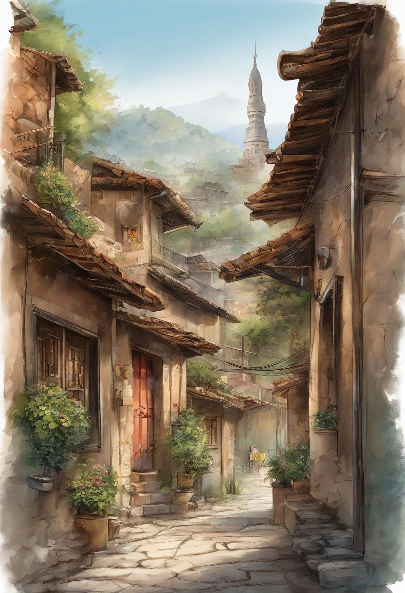 (((Comic storyboard))),comic strip,Two-dimensional picture,Manhwa Style,Makoto Shinkai animation style,Makoto Shinkai animation film art style,Ultra-wide angle of view,China-style,a town with beautiful scenery,Faraway view,Vivid and bright colors,super-fine,ultra - detailed,high qulity,8K ,oc rendered,dynamic viewing angle,Hyper Real,Ultra photo realsisim