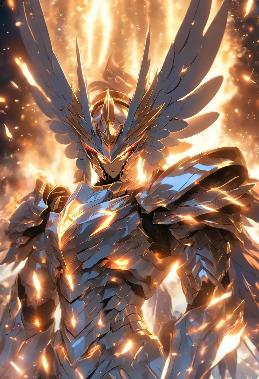 Warriors dressed in Pegasus' silver delicate armor burn the small universe,Burst out with amazing power, At the same time, shoot forward at the speed of light the Pegasus meteor swarm,The scene is impressive