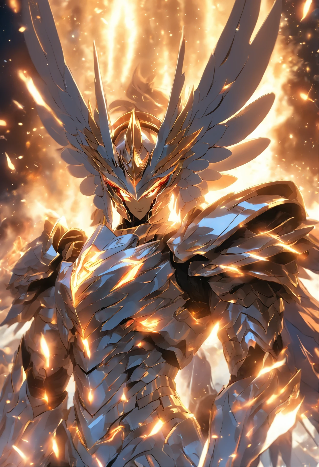 Warriors dressed in Pegasus' silver delicate armor burn the small universe，Burst out with amazing power, At the same time, shoot forward at the speed of light the Pegasus meteor swarm，The scene is impressive