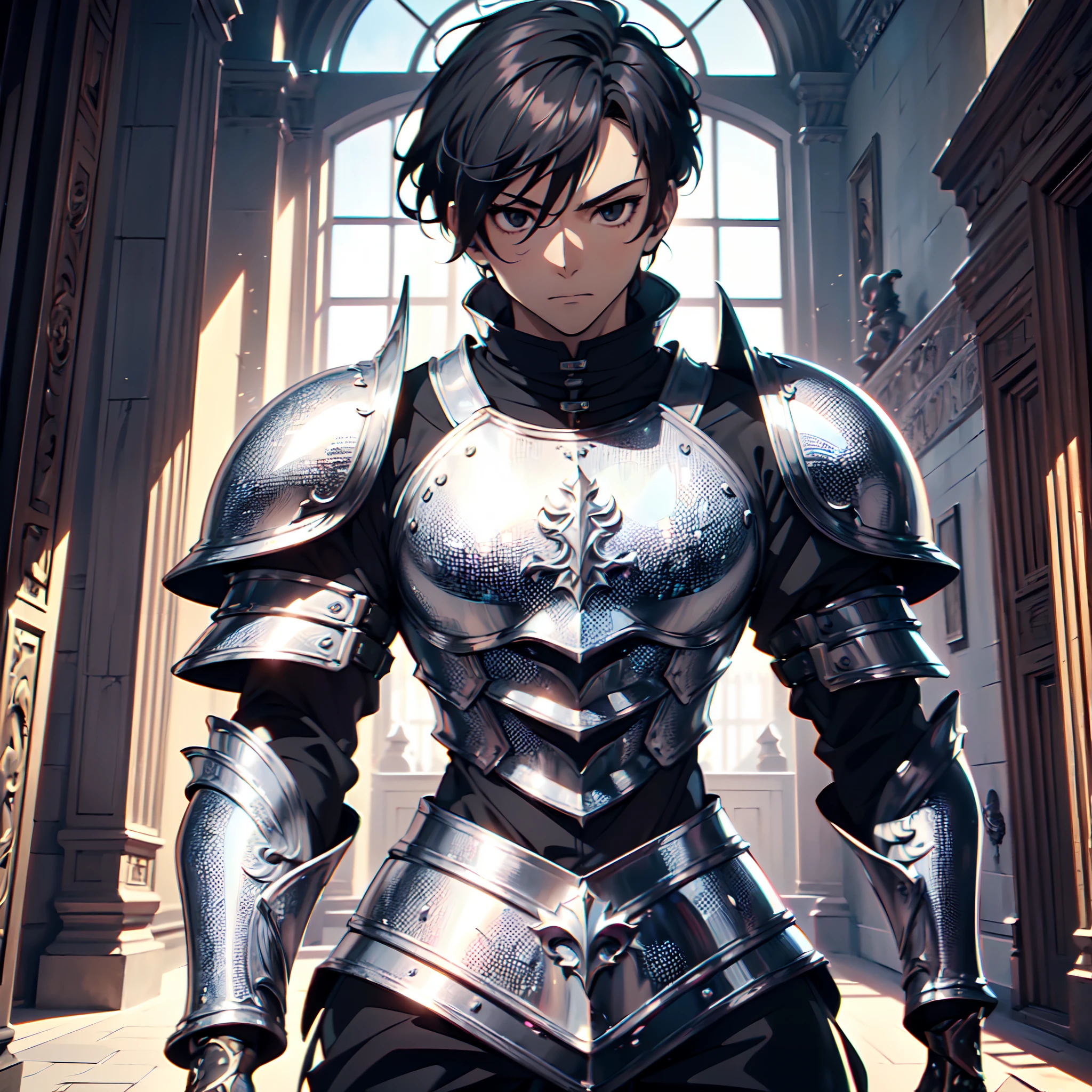 128K Ultra High Definition,
128K Ultra High Quality,
128K Ultra High Resolution,
Best Definition,
Best Quality,
Best Resolution,
Perfectly Detailed,
Perfectly Designed,
Extremely Detailed,
Extremely Designed,
Hyper Detailed,
Hyper Definition,
Hyper Quality,
Hyper Resolution,
Masterpiece,
(((Anime))),
Body Shot,
(((Boy))),
Handsome,
Muscular Body,
(((Black Short Hair))),
(((Black Eyes))),
(((Hyper Detailed & Perfectly Designed Silver Armor Plates))),
(((Hyper Detailed & Perfectly Designed Baron Armor))),
(((Inside Of Medieval Royal Palace Background Scenery))),