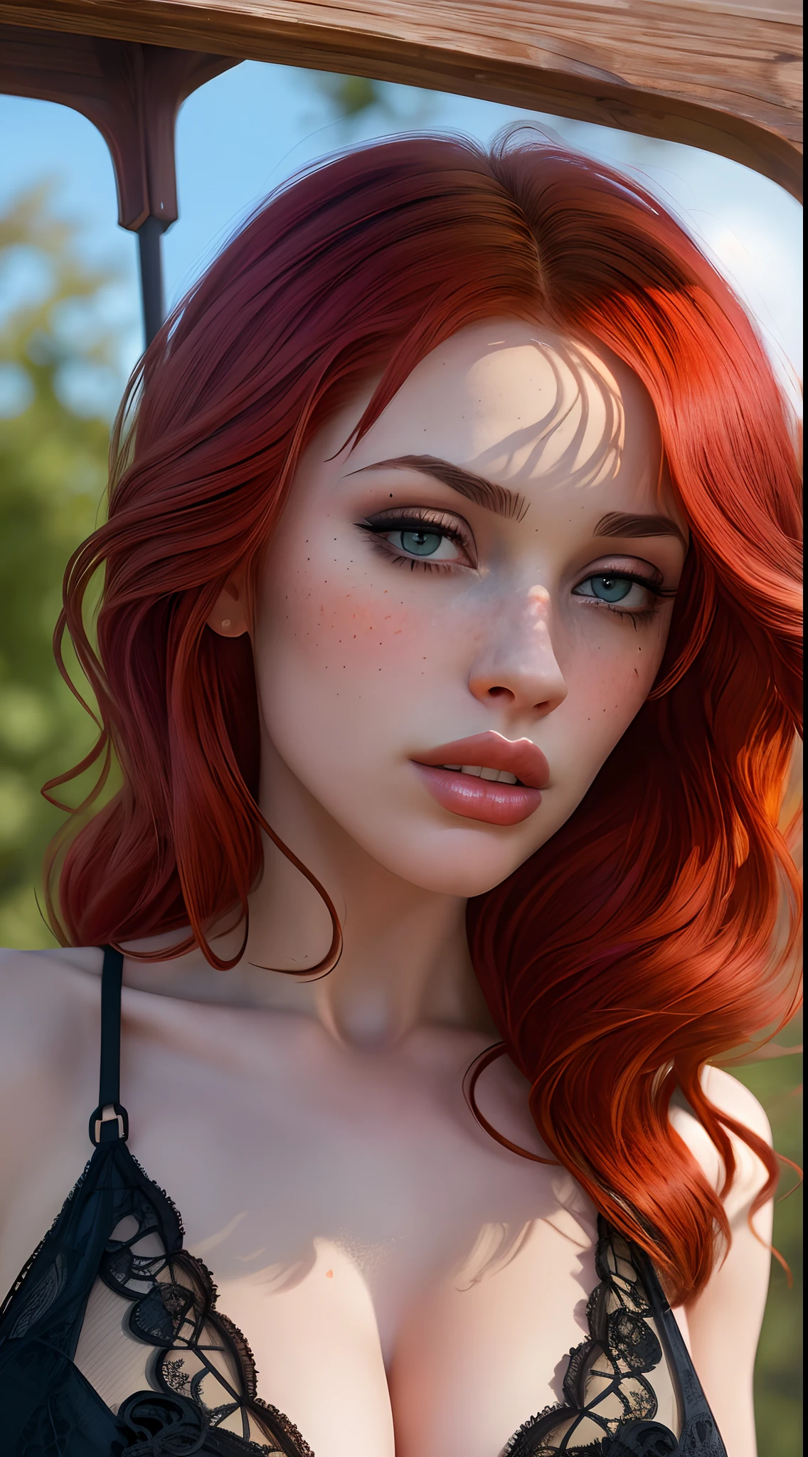 woman, solo, stripper, light red hair, dark grene eyes, detailed face, 
([Julianne Hough|Megan Fox|Christina Hendricks]:0.8), (puffy lips :0.9),
masterpiece, professional, high quality, beautiful, amazing, gothic, Getty Images, miko, giant,
photoshoot, 4k, realistic, detailed background, abhorrent, real life, by Walter Beach Humphrey, by Pierre Bonnard,