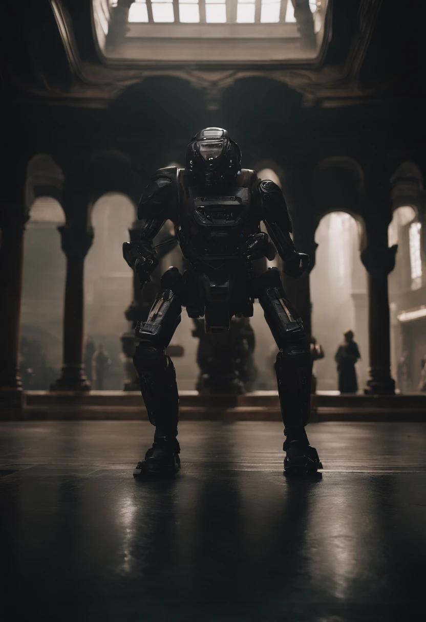 Huge humanoid creatures，中景 the scene is，Full body like， highly detailed surreal vfx，oc rendered，Shot with 70 mm - AR 16:9 --q 2 --s 1000