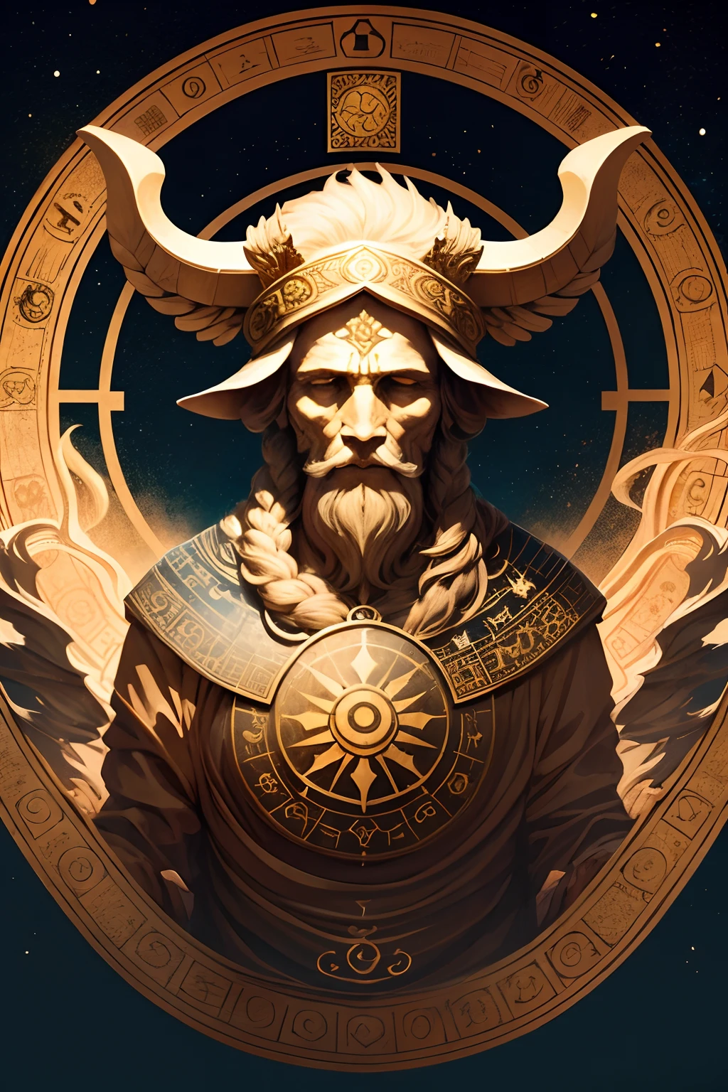 Zodiac art with the 12 signs