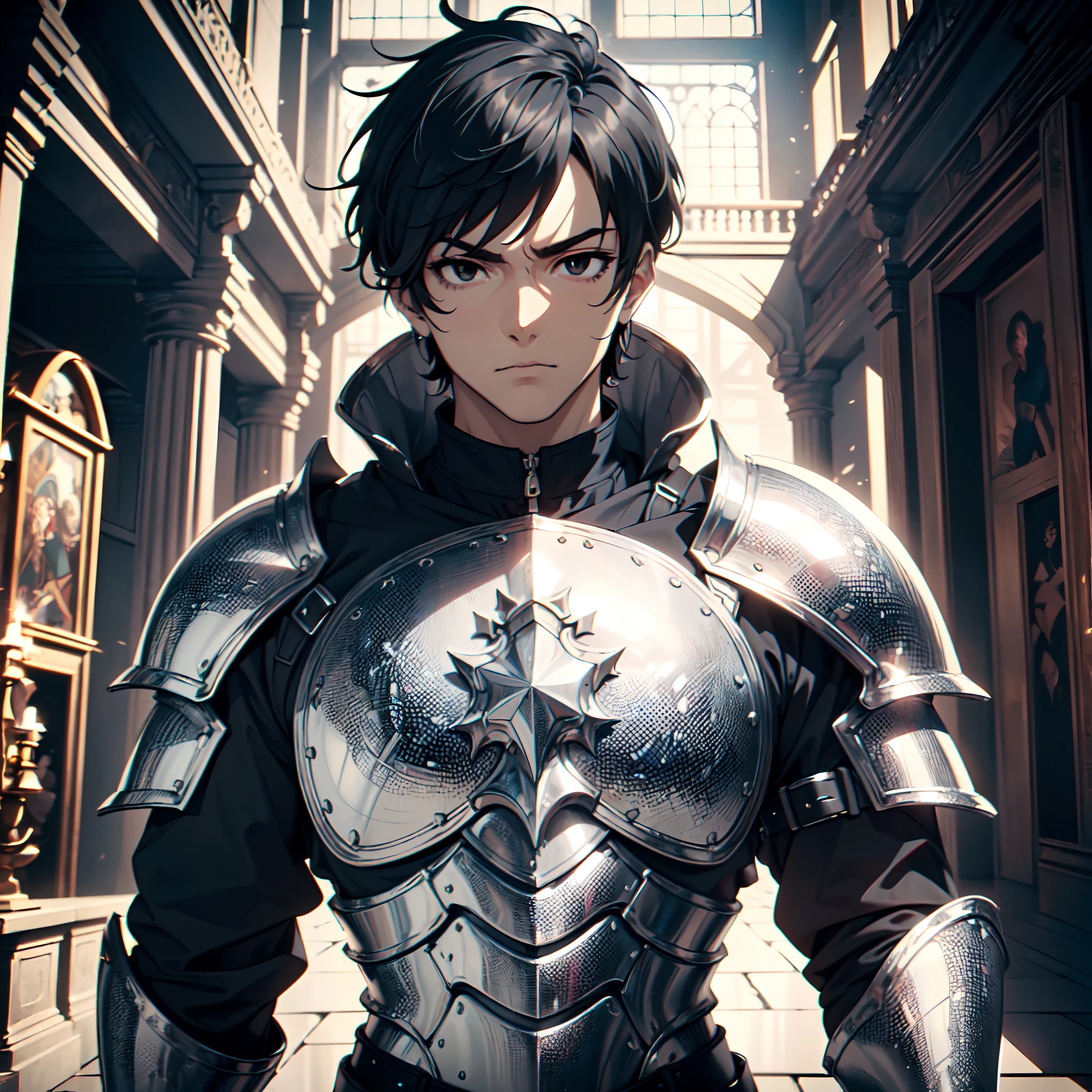 128K Ultra High Definition,
128K Ultra High Quality,
128K Ultra High Resolution,
Best Definition,
Best Quality,
Best Resolution,
Perfectly Detailed,
Perfectly Designed,
Extremely Detailed,
Extremely Designed,
Hyper Detailed,
Hyper Definition,
Hyper Quality,
Hyper Resolution,
Masterpiece,
(((Anime))),
Body Shot,
(((Boy))),
Handsome,
Muscular Body,
(((Black Short Hair))),
(((Black Eyes))),
(((Hyper Detailed & Perfectly Designed Silver Armor Plates))),
(((Hyper Detailed & Perfectly Designed Baron Armor))),
(((Inside Of Medieval Royal Palace Background Scenery))),