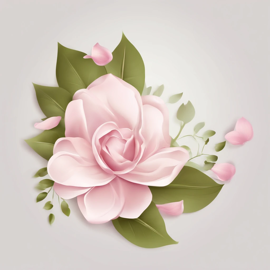 Logo for a line of women's cosmetics, flower petals, soft tones, vector image