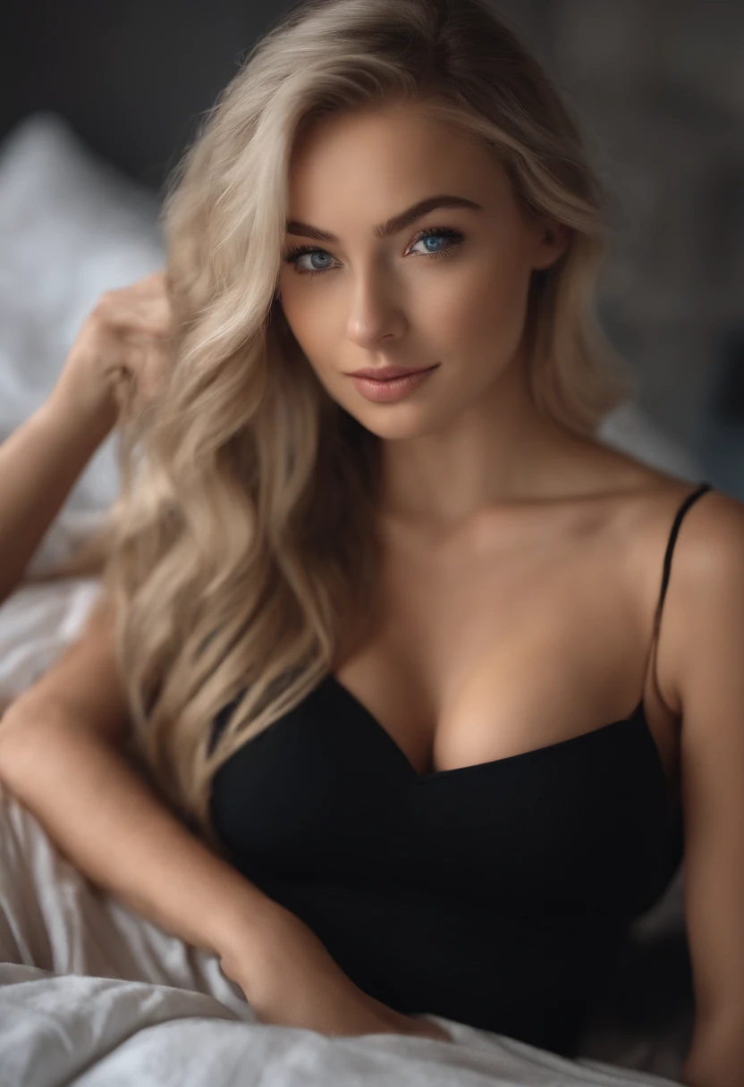 arafed woman fully , sexy girl with blue eyes, ultra realistic, meticulously detailed, portrait sophie mudd, blonde hair and large eyes, selfie of a young woman, bedroom eyes, violet myers, without makeup, natural makeup, picture of the back , face with artgram, subtle makeup, stunning full body shot kneeling on bed, in bedroom, medium to large size bust; naked, medium to large butt, angle that shows butt, tight butt atomically perfect,