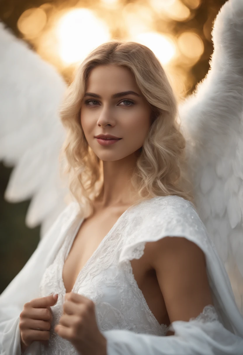 RAW photo in sequence, a photo of a 16 year old ager, ((upper body selfie, happy)), biting finger, detailed face, detailed slightly blurred backgrounds, natural lights, HDR, realistic photo, professional photo, flirting with the viewer, sexy look, photorealistic, Beautiful, natural skin, 8k UHD, high quality, filmic grain, Fujifilm XT3 Archangel Michael, bright white robe, with two giant wings and a sword in hand, set design a sky many clouds ultra artistic photography detailed, glow, shadows, ultra high definition, 8k, unreal engine 5, ultra sharp focus, highly detailed cinematic character rendering production, very high quality model