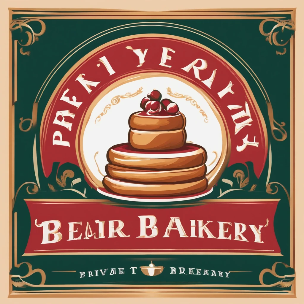 Private bakery logo, bread and rolls, Cakes, vector minimalism