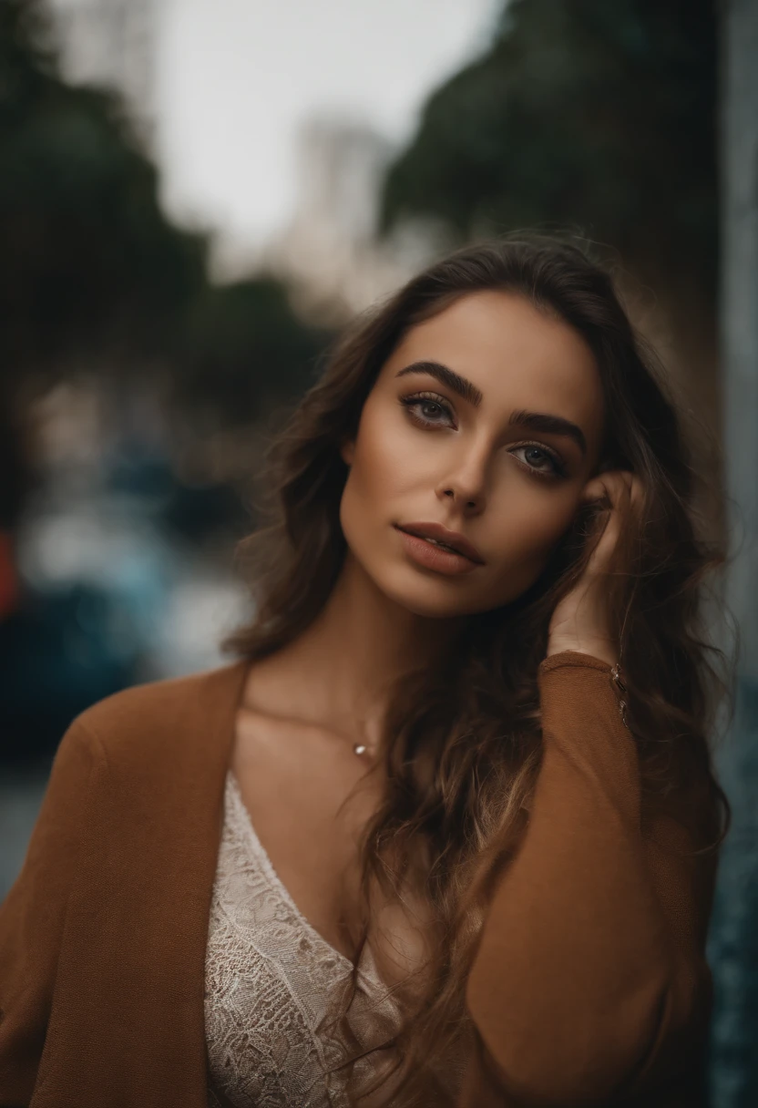 mulher arafed totalmente , totalmente sem roupas, com olhos castanhos, ultra realistic, meticulosamente detalhado, Retrato Sophie Mudd, cabelos castanhos e olhos grandes, selfie de uma jovem mulher, Olhos de Dubai, Violeta Myers, sem maquiagem, maquiagem natural, Looking directly at the camera, Rosto com ArtGram, maquiagem sutil, impressionante tiro de corpo inteiro ajoelhado na cama, no quarto, medium to large bust