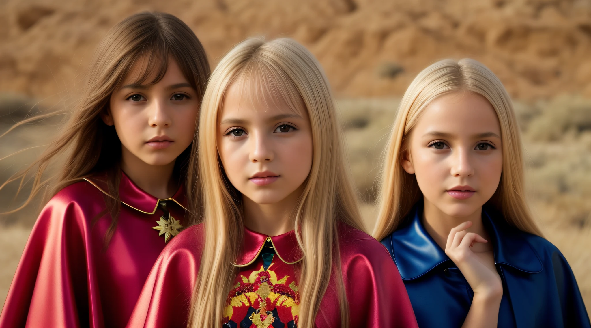 children girls, BLONDE LONG HAIR com um capuz vermelho em um fundo vermelho, um close up, Erosions, scorpions, Caparisons, Album art, prop rocks, album cape, chifres vermelhos, new album cover, Arte Oficial, Arte Promocional, Arcontes, rochas afiadas, rochas alaranjadas, Explosions, rochas), alternate album cover, Variations, progressive rock album cover, album cape!
