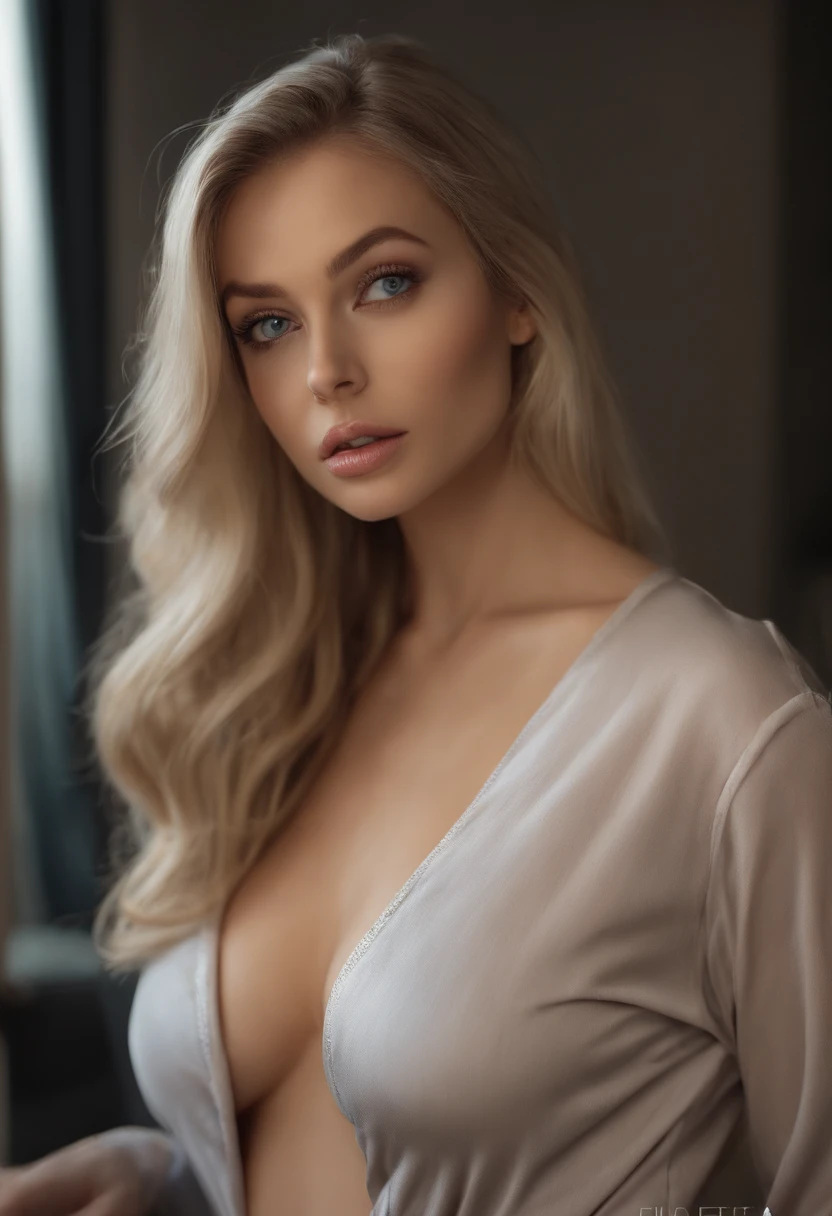 arafed woman fully , sexy girl with blue eyes, ultra realistic, meticulously detailed, portrait sophie mudd, blonde hair and large eyes, selfie of a young woman, bedroom eyes, violet myers, without makeup, natural makeup, looking directly at the camera, face with artgram, subtle makeup, stunning full body standing, in bathroom, large size bust, showing, no bra, no bottoms,stunning full body shot in a bedroom, medium to large breast, exposed breast, exposed bottoms, wearing nothing, showing, shaved bottom region,, fully. , naked body, atomically perfect breast, large breast