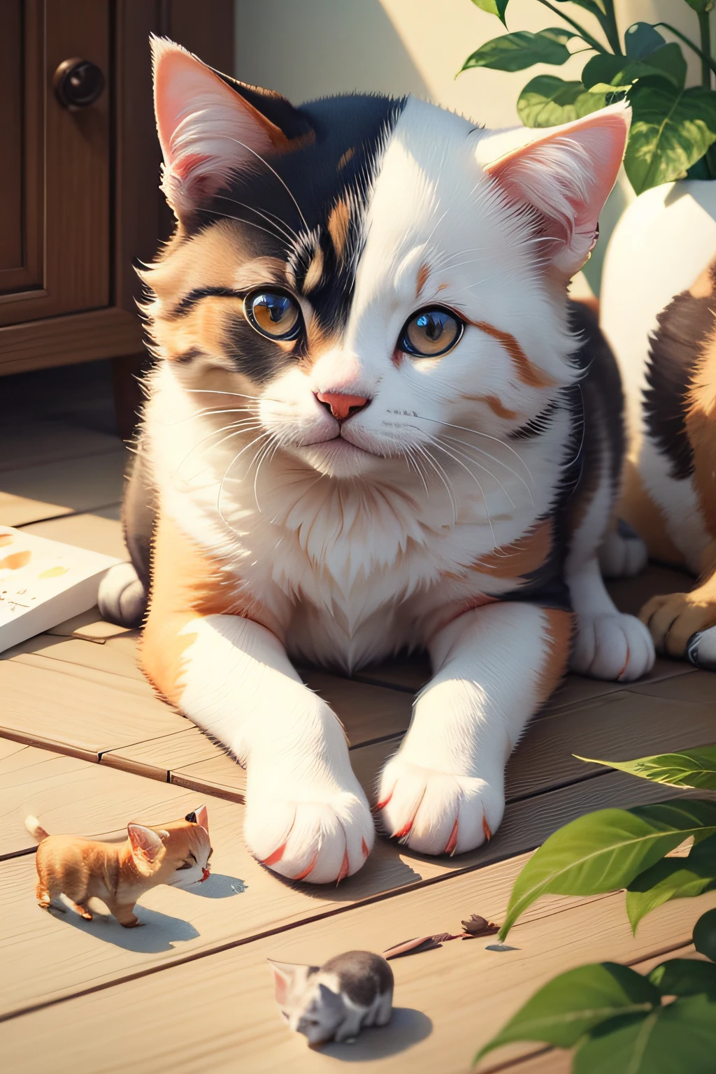 Watercolor,cute animals of dogs, puppies and cats, kittens and birds, and plants by olga SUVOROVA . sharp focus, attractive , beautifull, hdr. ultr realistic watercolor, wet on wet, soft pastel shades.