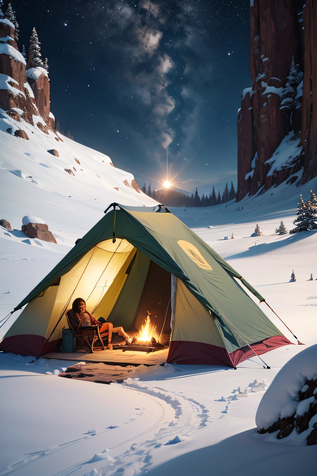 Human camping in the ice age in prehistory