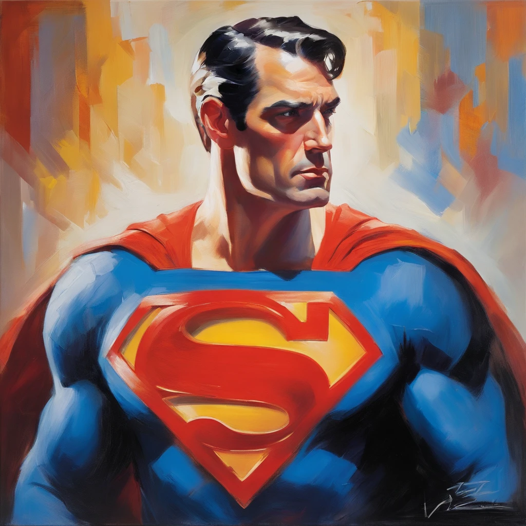 Alex Ross-style superman portrait