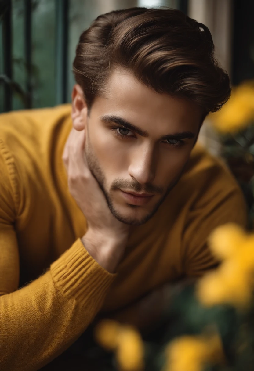 homem caucasiano cabelo louro cabelo amarelo claro homem claro, rosto assimetrico