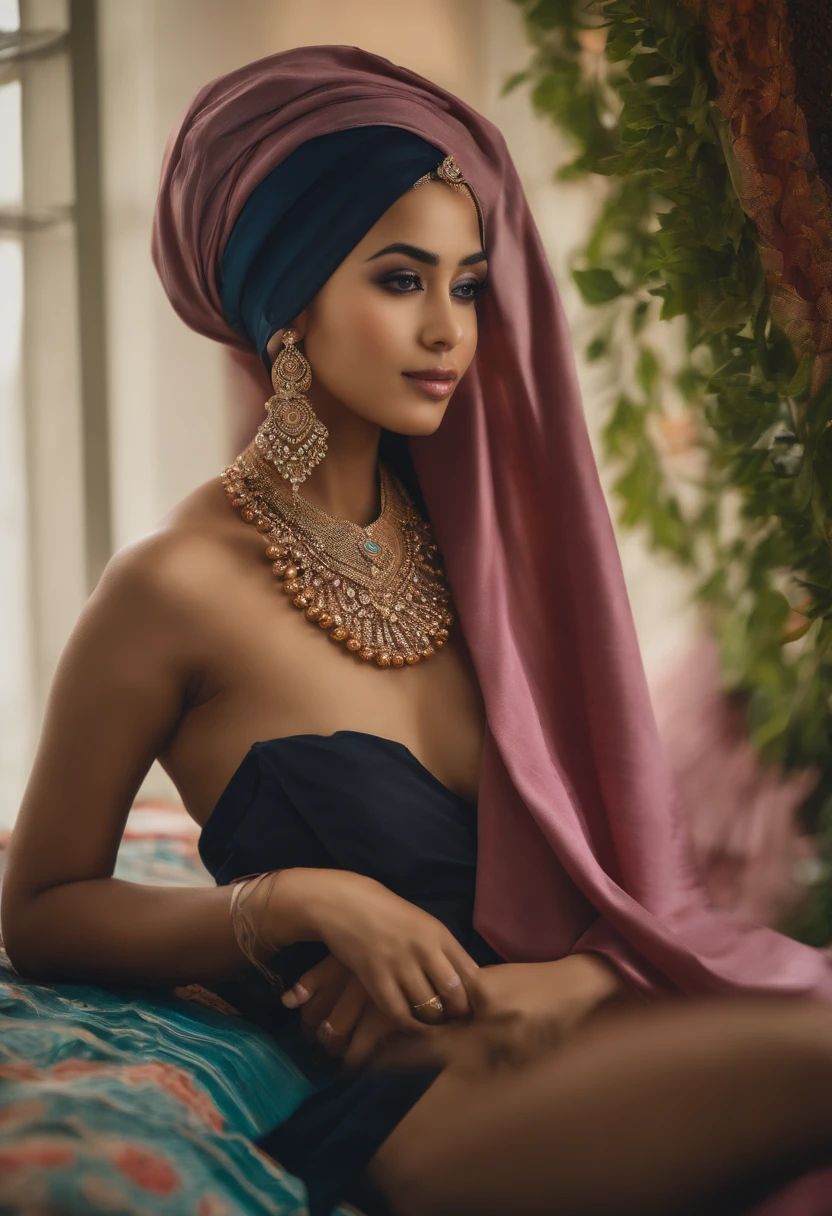 full body potrait, malay girl, hijab, topless, age 25, nude, inverted nipples, doggy