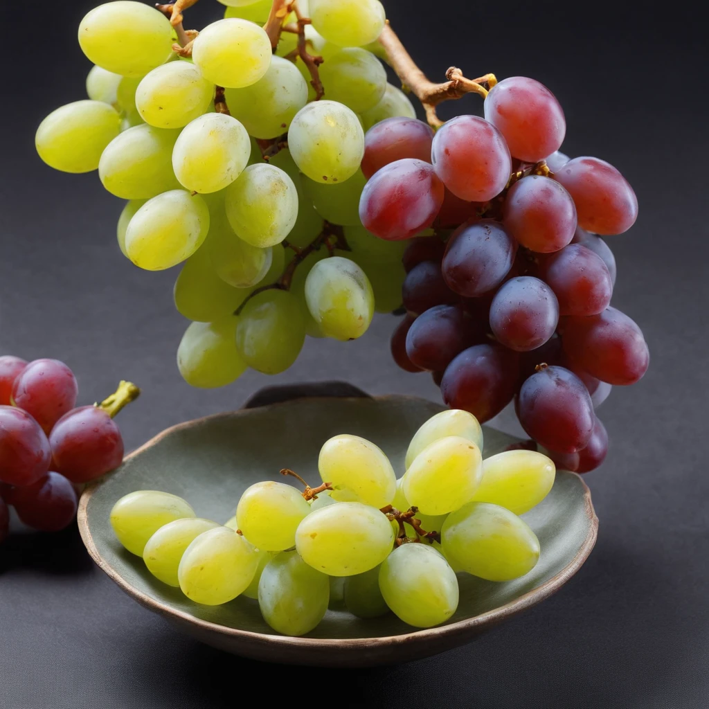 8K, Raw photo, Best Quality, masutepiece,Realistic, Photorealsitic,Clear focus, ,Professional Lighting,Front lighting,BRAEK,White background,grapes