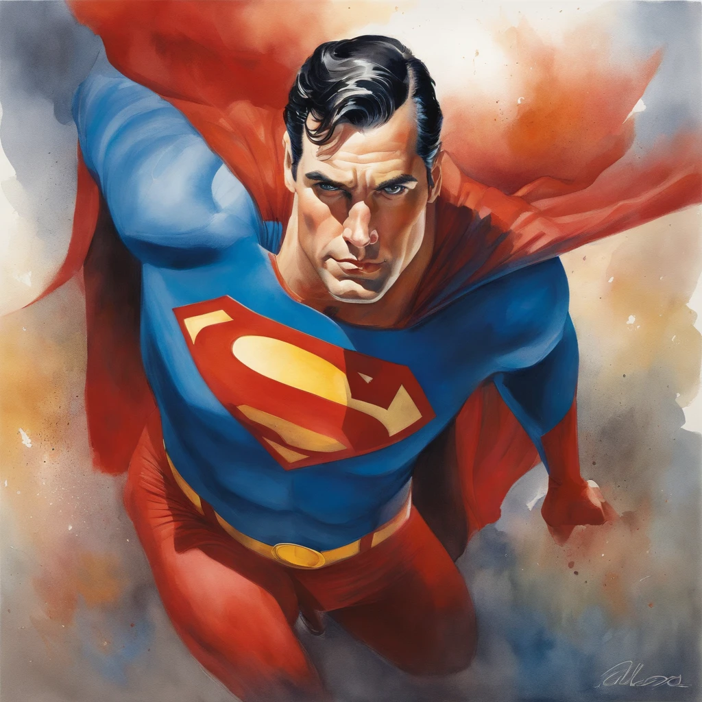 Alex Ross-style superman portrait