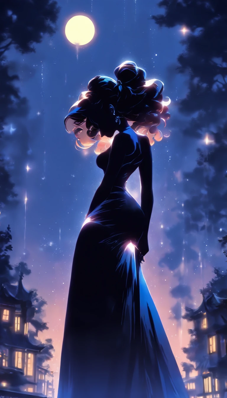 (Silhouette art,best quality,top quality,masterpiece,4k,)(fashion models),necklace,choker,collar,
(((arte em papel cortado,A world where only black exists:1.2)，
(style of 90s retro image,classical,fairy),1lady,Solo,slim body,perfect female shape,epic quality,elegant and beautiful,(kneeling up,)
(profile:1.2),ray tracing,movie level lighting，Cinematic storyboard，high heels,Moonlight,The moon behind,beautiful thighs,thin thighs,Delicate legs,beautiful legs,sexy legs,long legs)),Slender,
sunder
(Dark moon),caucasian,((sailor dress))