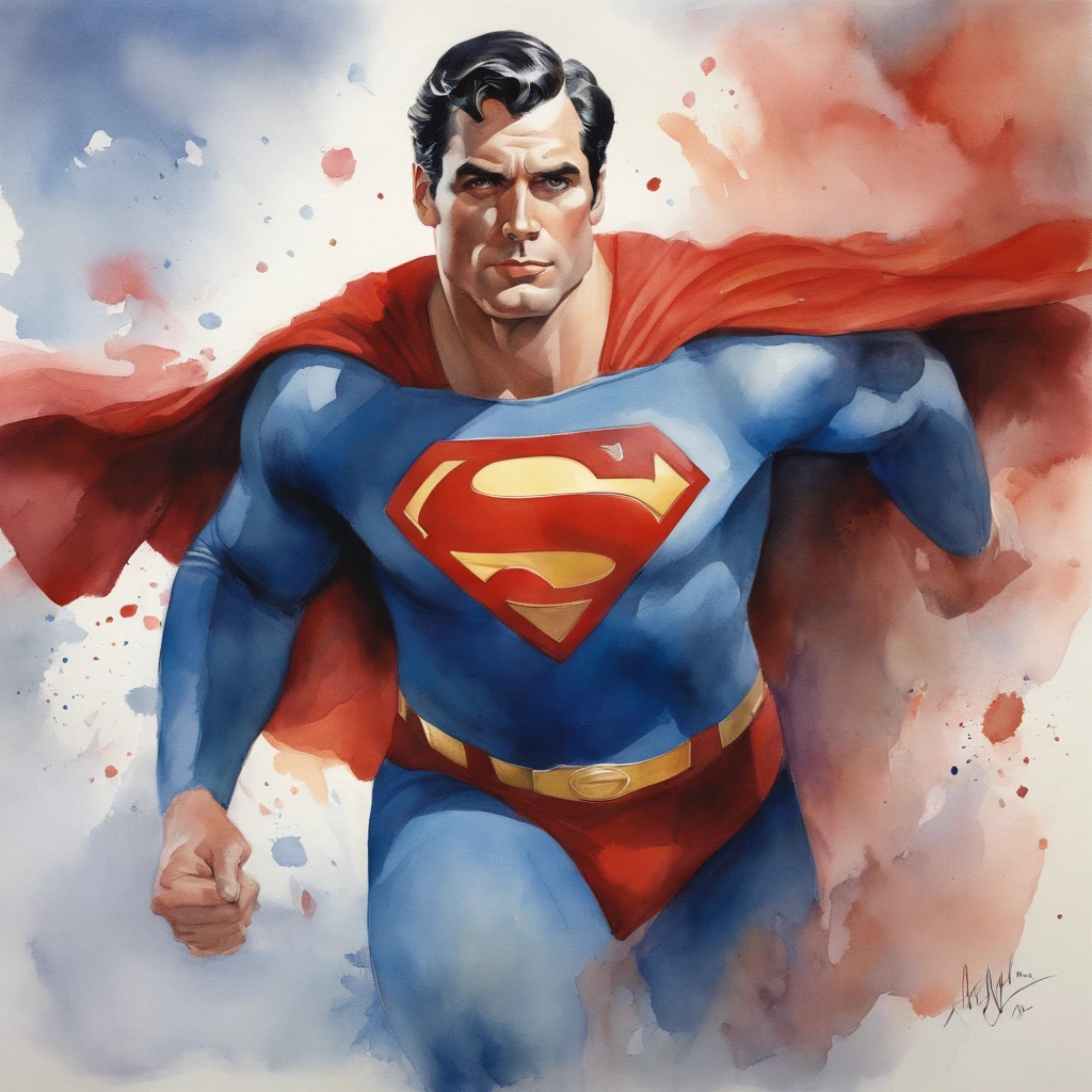 Alex Ross-style superman portrait