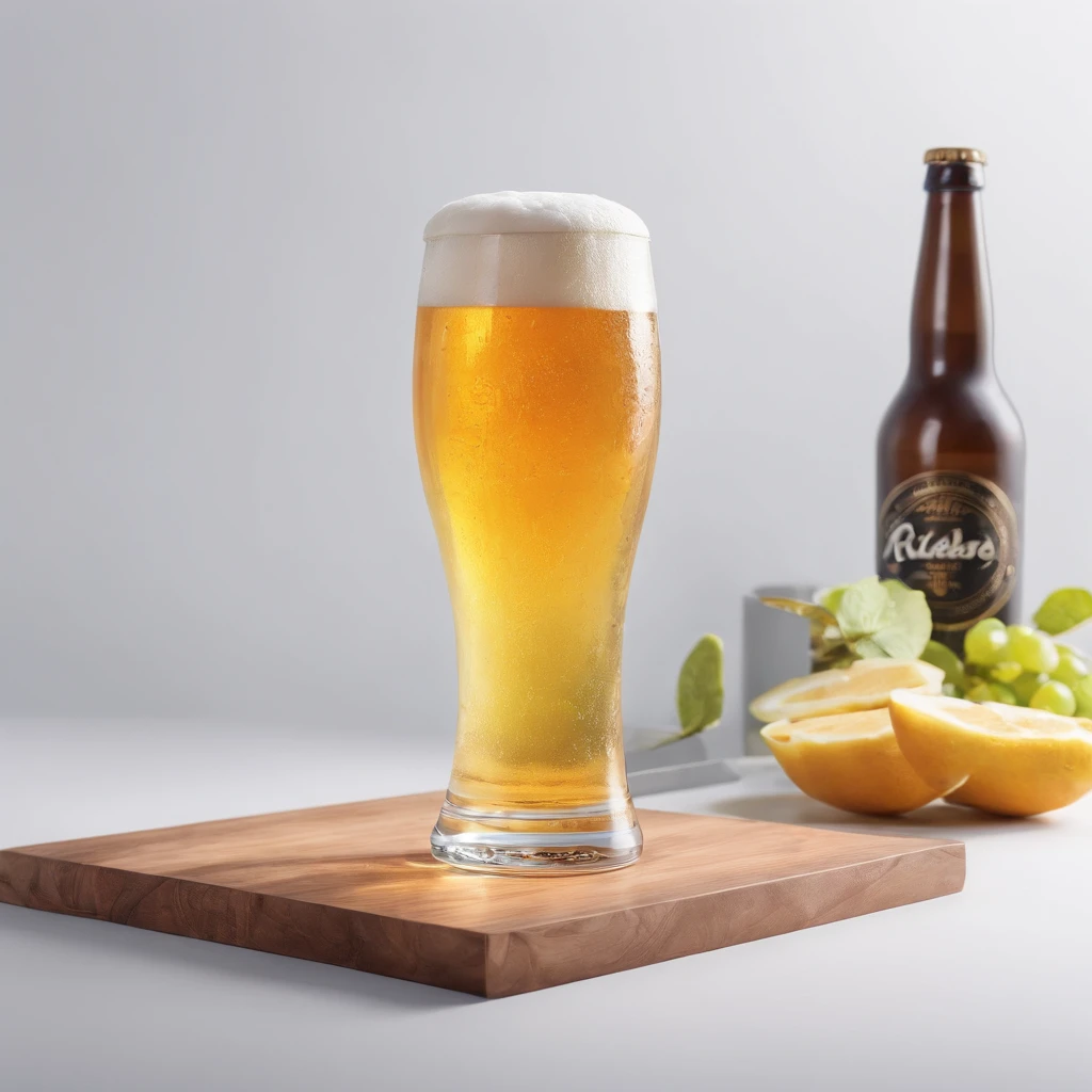 8K, Raw photo, Best Quality, masutepiece,Realistic, Photorealsitic,Clear focus, ,Professional Lighting,Front lighting,BRAEK,White background,beer