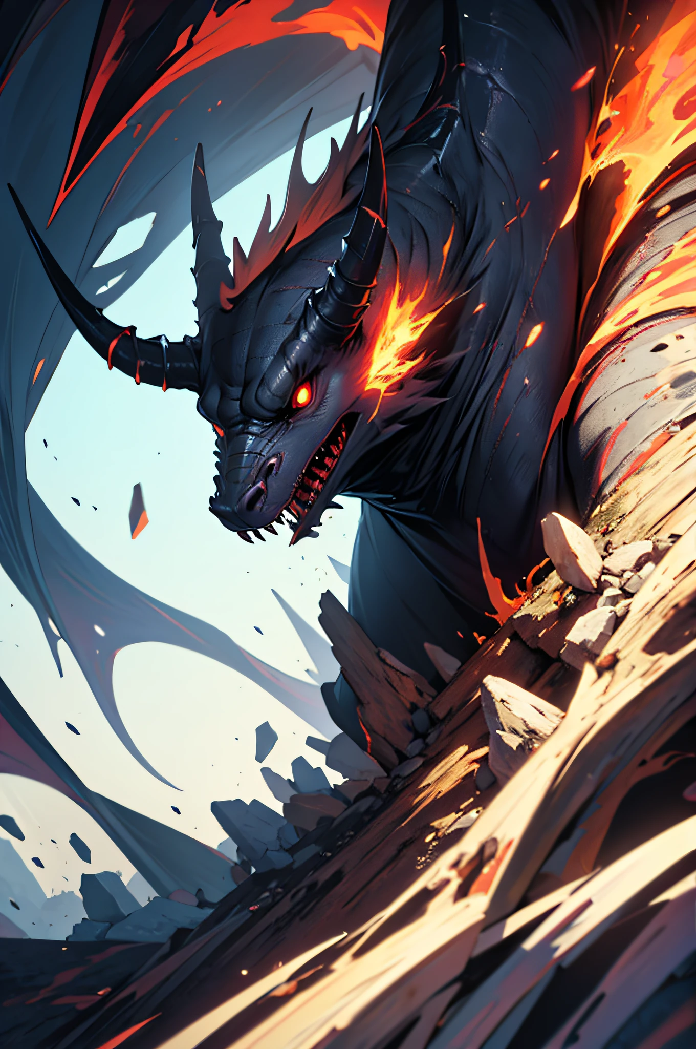 masterpiece, high quality, demonic creature, hell